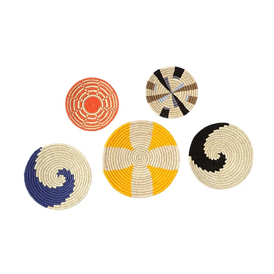 Wicker Village Sabai Grass Wall Basket Decor | Boho Hanging Wall Art ...