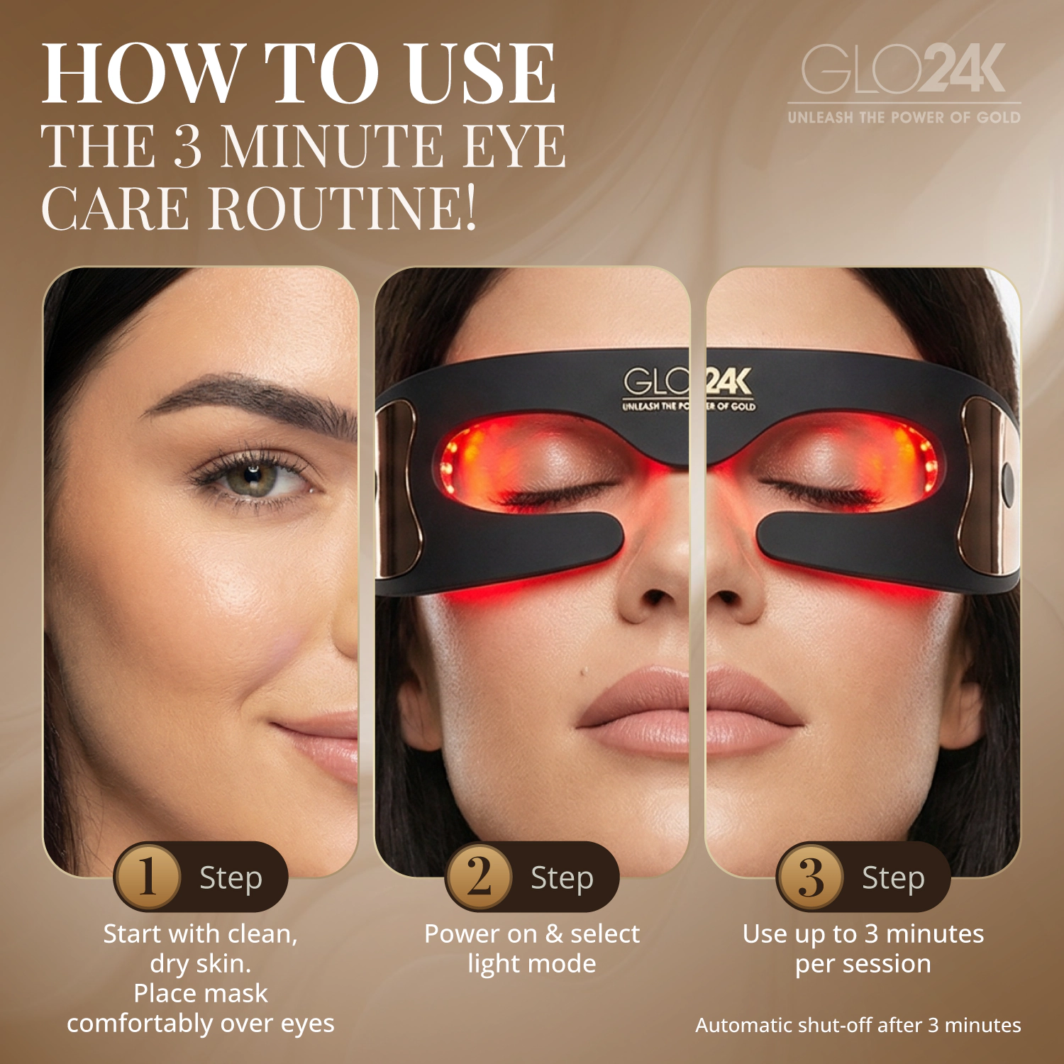 GLO24K Bionic 7 Color LED Eye Care Mask