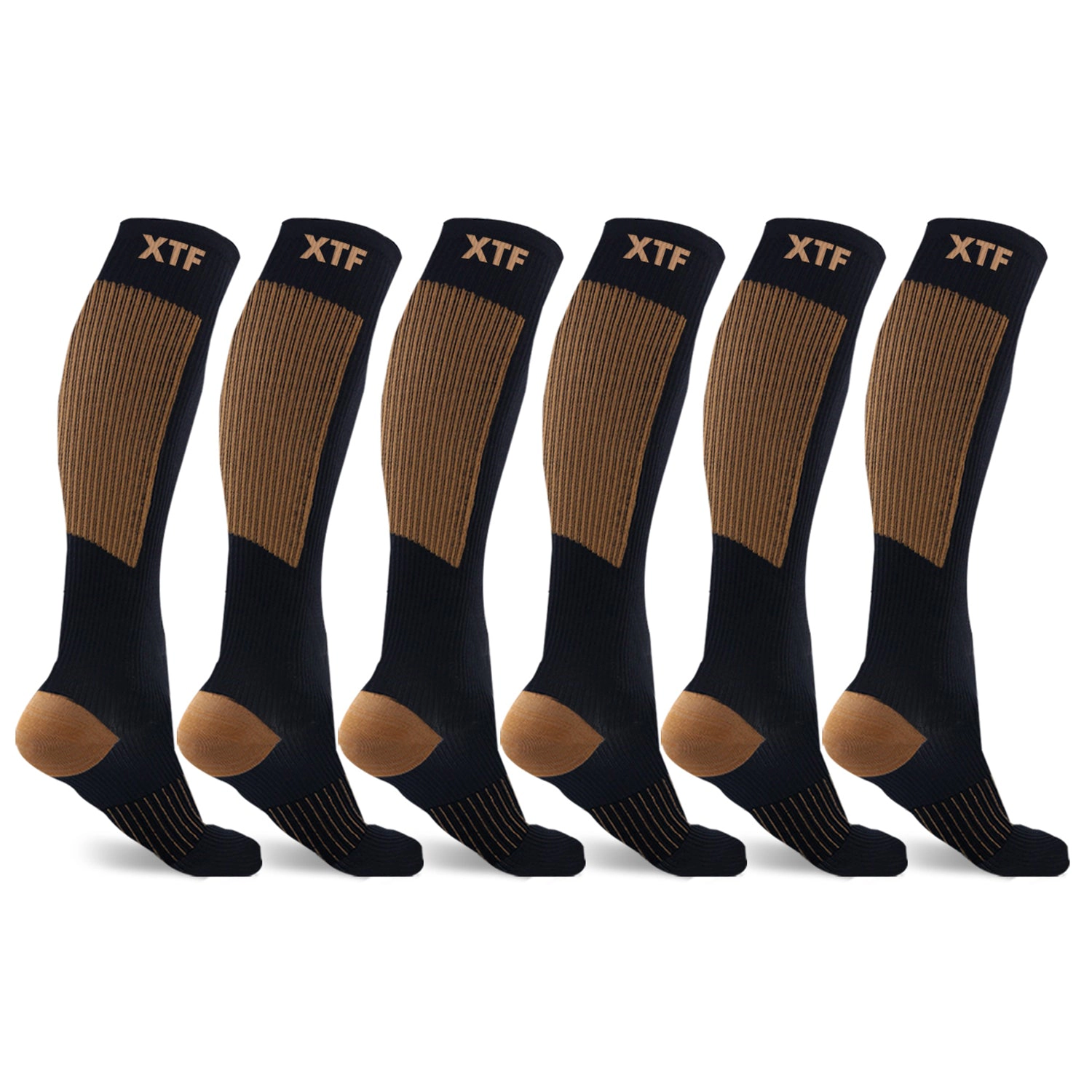 Extreme Fit Copper Compression Socks - 6 Pair
