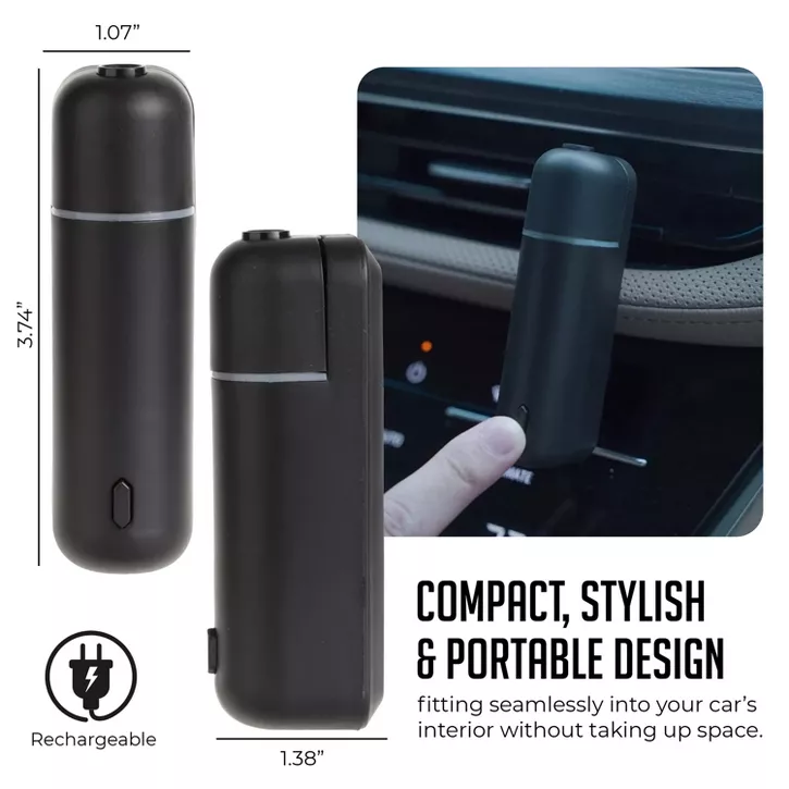 Luminuxe Car Air Freshener Diffuser Waterless Aromatherapy Essential Oil Diffuser, with 6 Prefill Scents