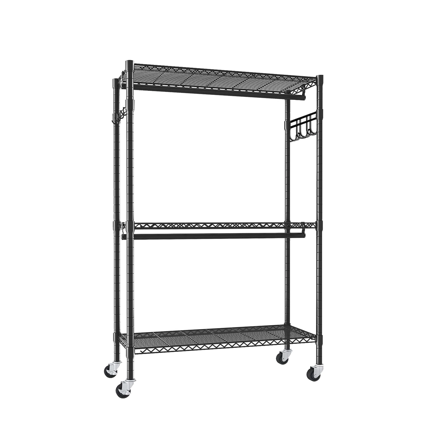 GBruno Heavy Duty Rolling Clothes Rack With Shelves
