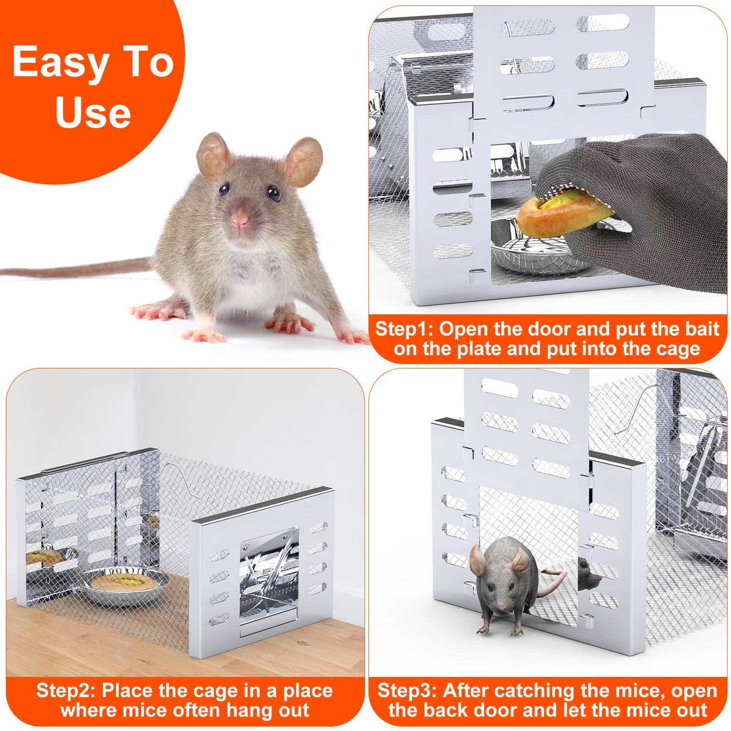 GBruno 2-Pc Humane Mouse Trap Catch And Release Cage