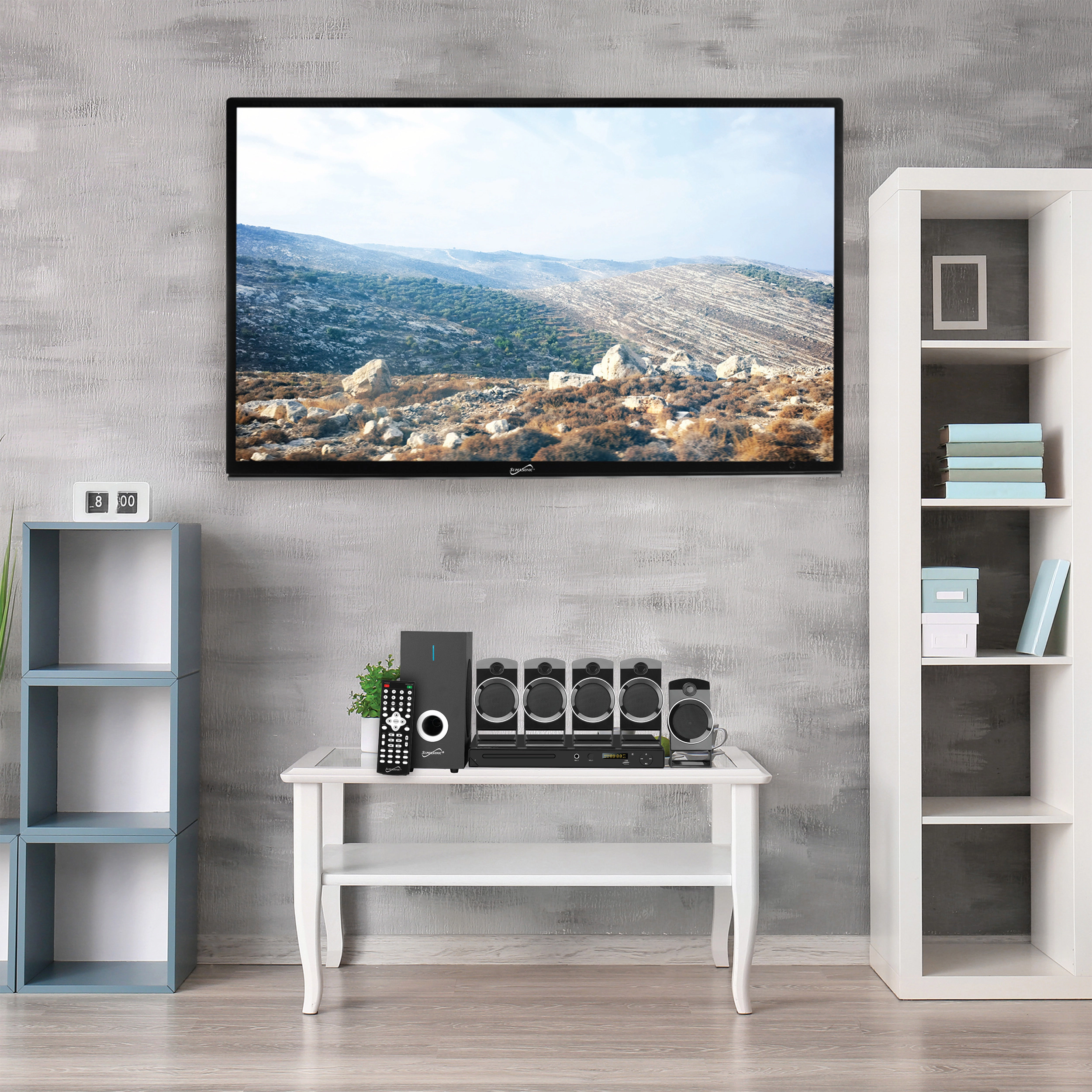 Supersonic 5.1 Channel DVD Home Theater System with USB Input and Karaoke Function