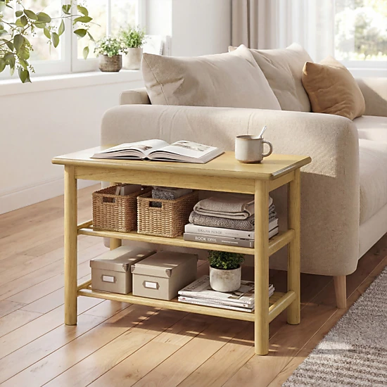 Hivvago Rubberwood Shoe Rack Bench