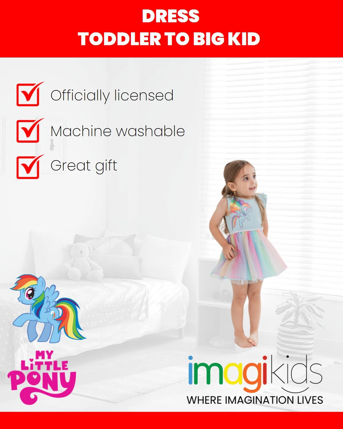My Little Pony Rainbow Dash Girls' Glitter Tutu Gown