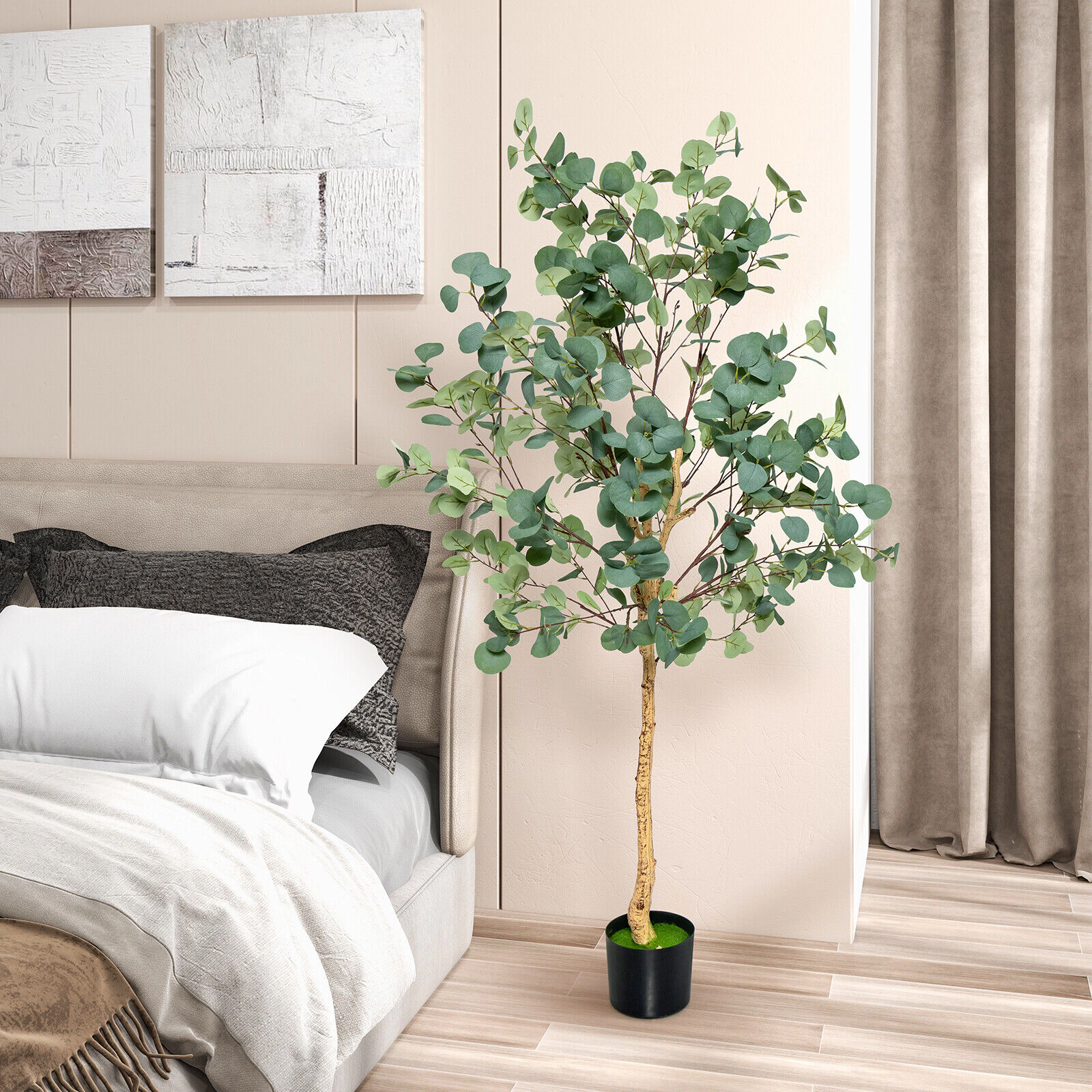 SlickBlue 5.5 ft Faux Eucalyptus Plant for Living Room Office Entryway Decor