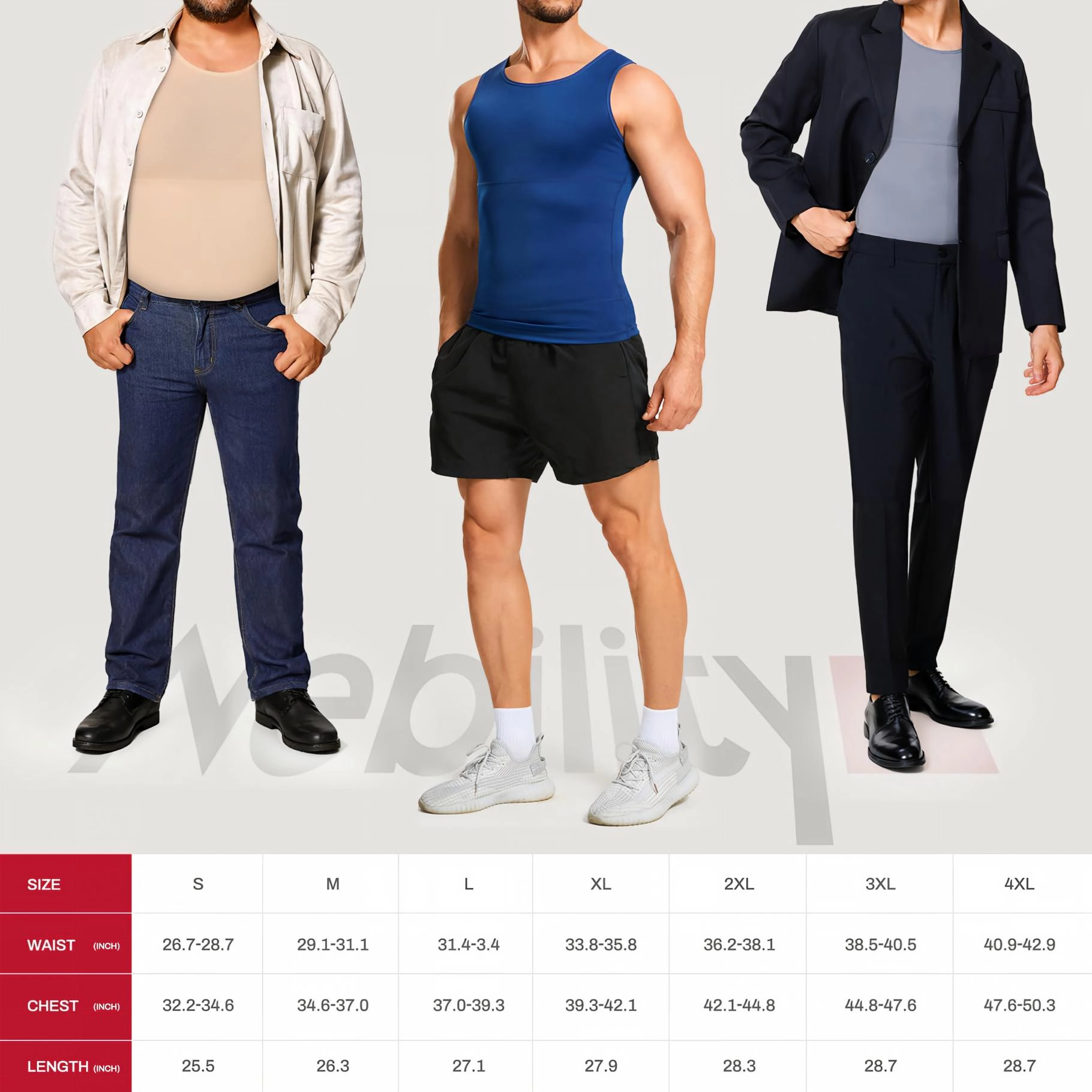 Nebility Mens Compression Slimming Tank Top