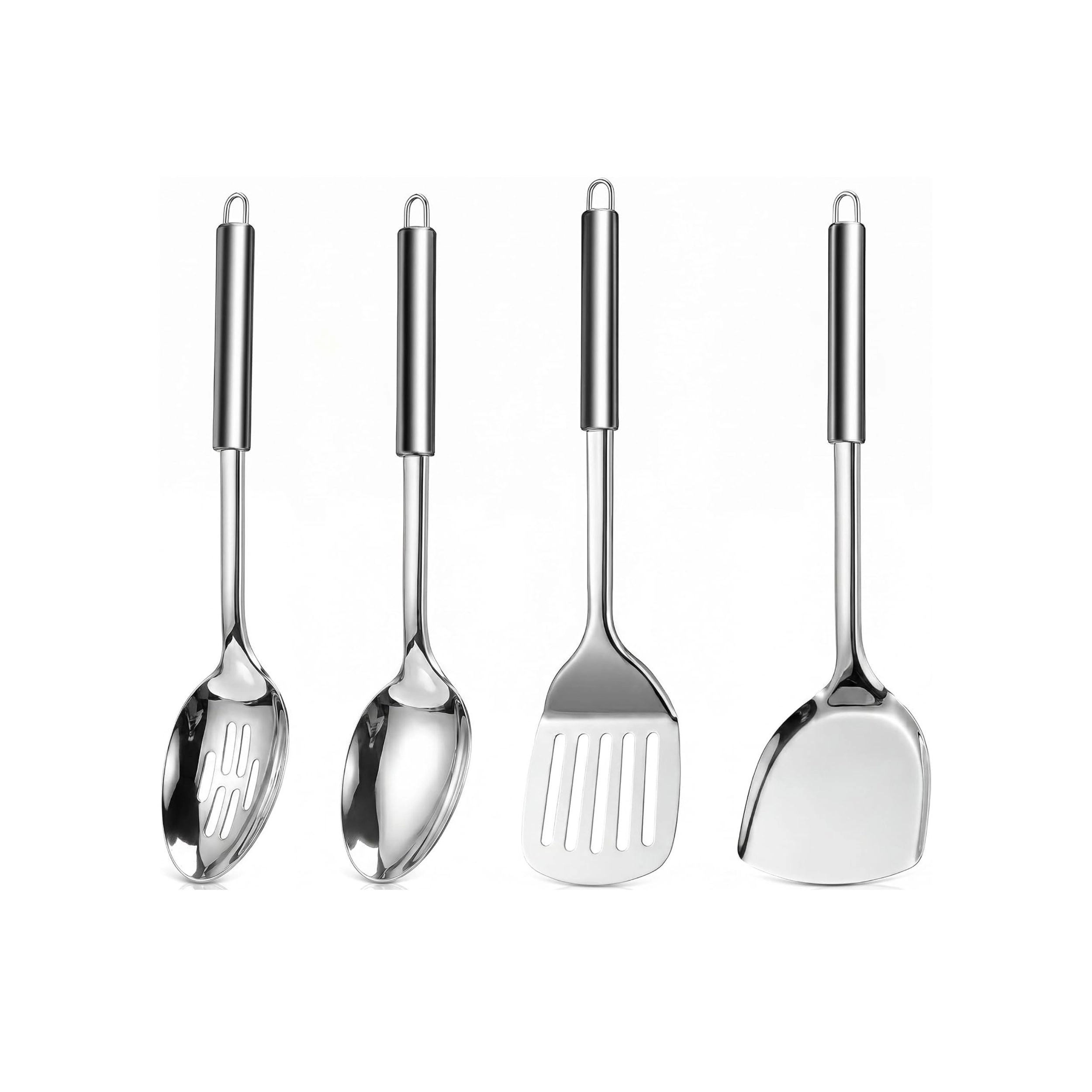 Stock Preferred Stainless Steel Cooking Utensils Set with Long Handles Kitchen Tools Pack of 6