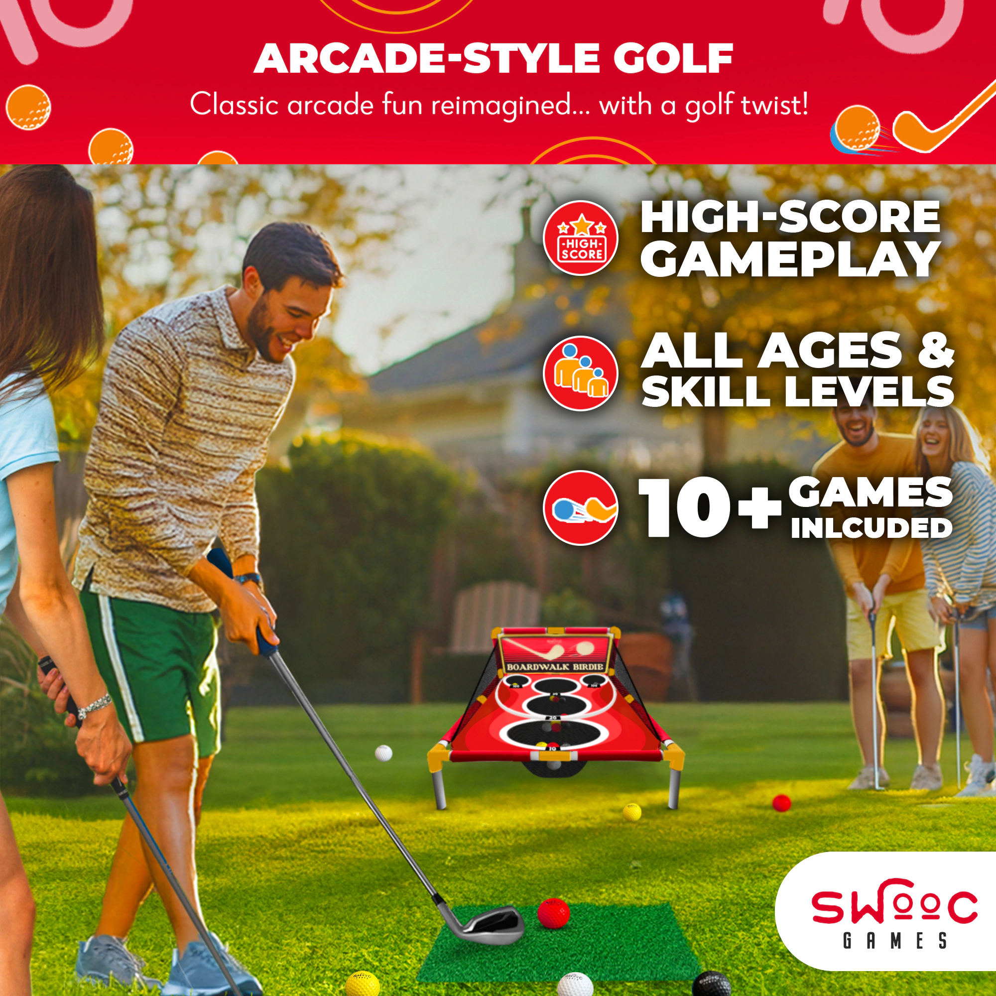 Swooc Games | Boardwalk Birdie™ | Arcade Style Golf Game