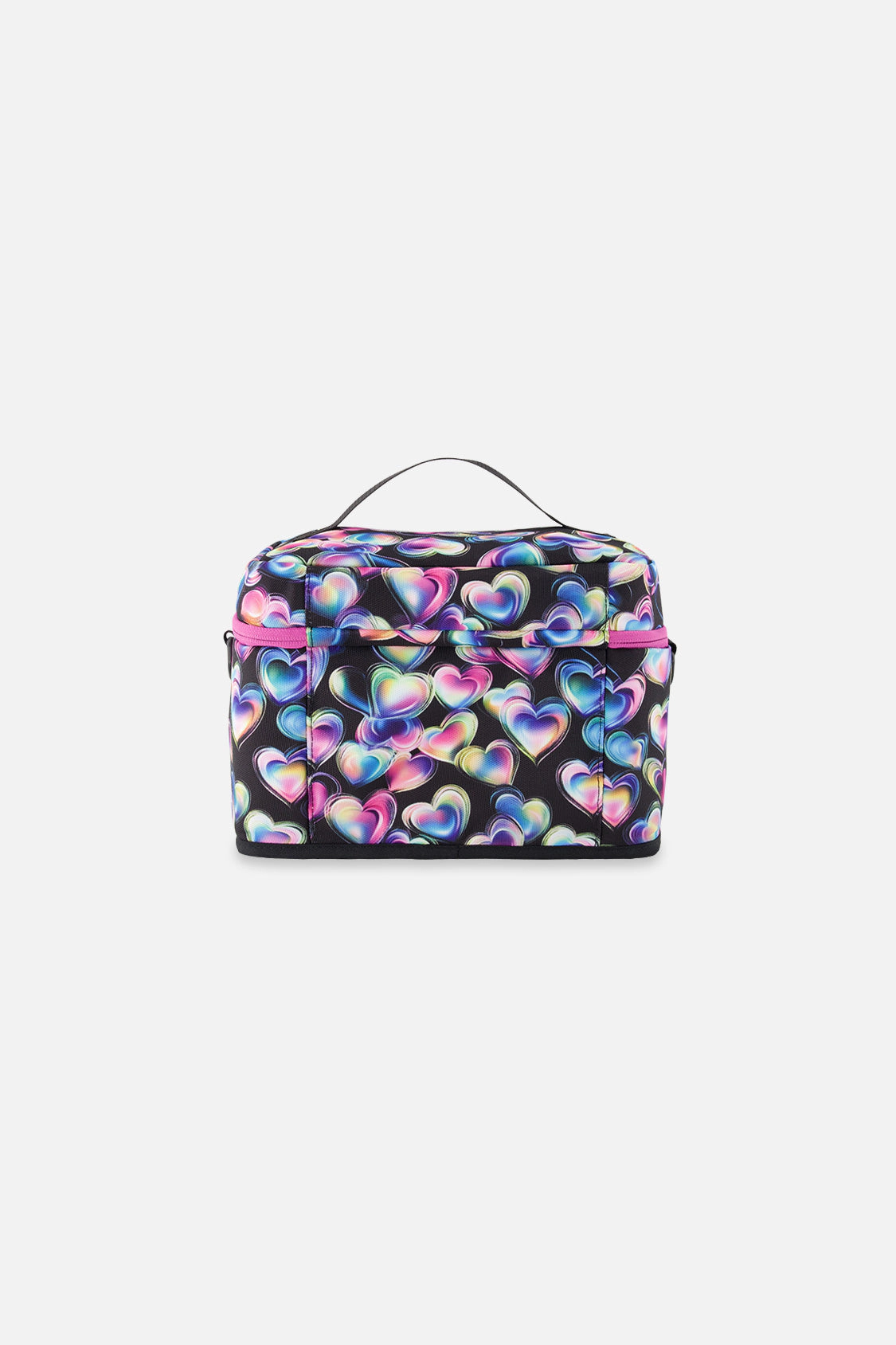 Deux par Deux Girls Insulated Heart Print Lunch Box with Removable Shoulder Strap