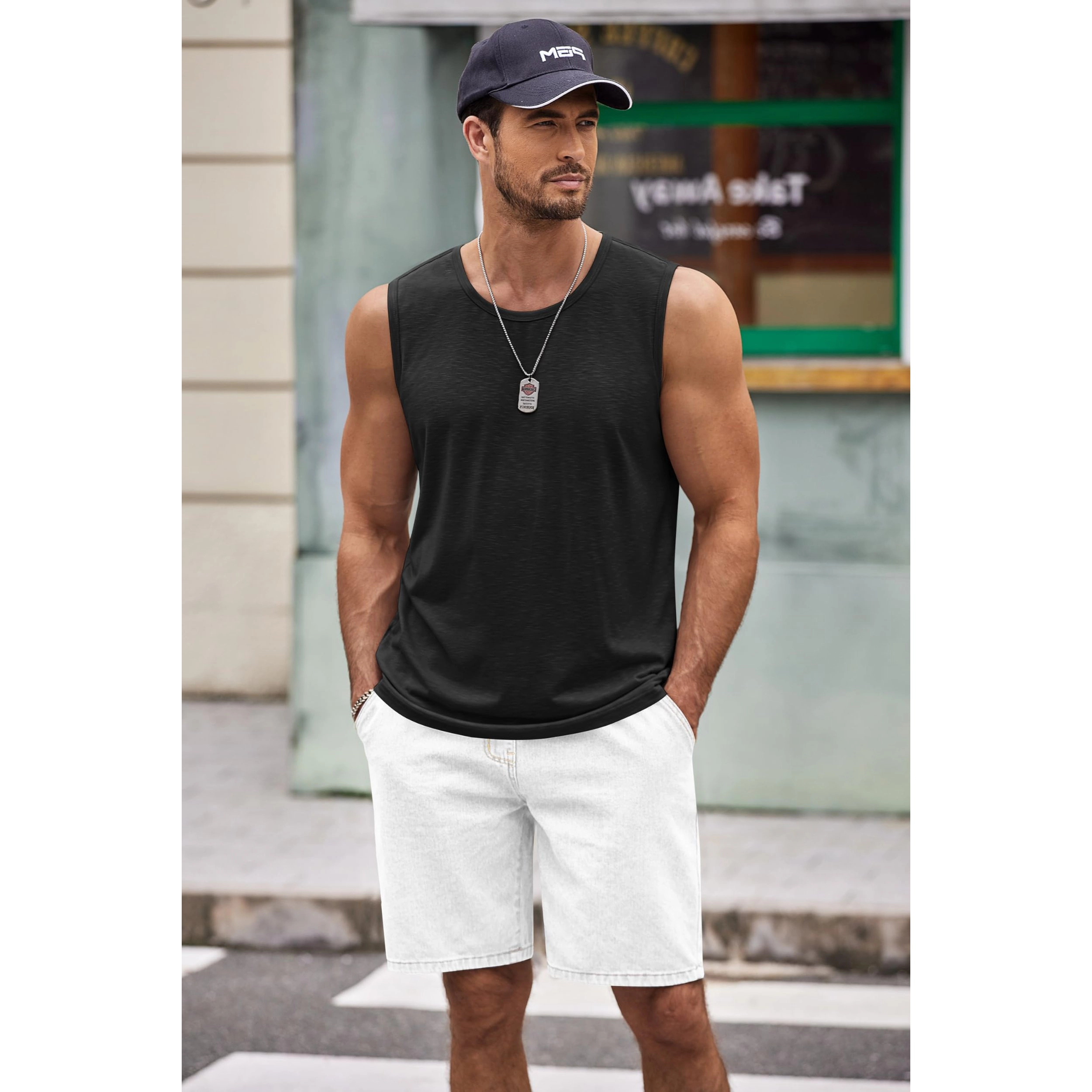 COOFANDY Men's Regular Fit Round Neck Sleeveless Gym Training Tank Top