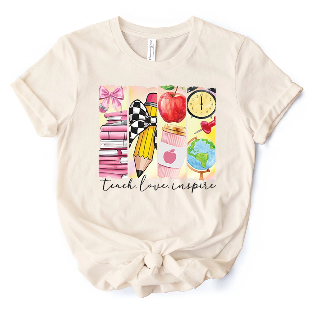 OrnamentallyYou Womens Teach Love Inspire T-Shirt