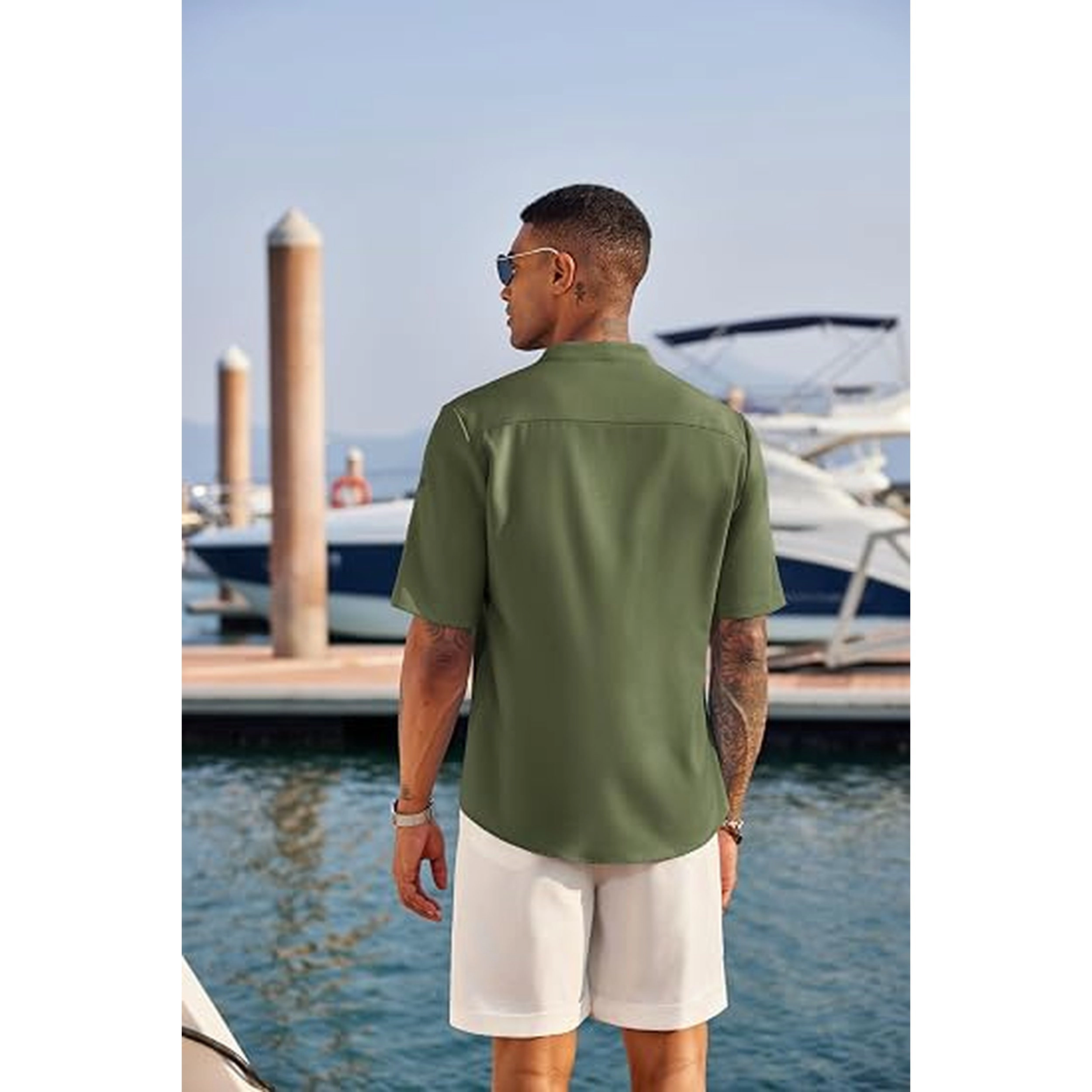 COOFANDY Men's Regular Fit Short Sleeve Henley Shirt