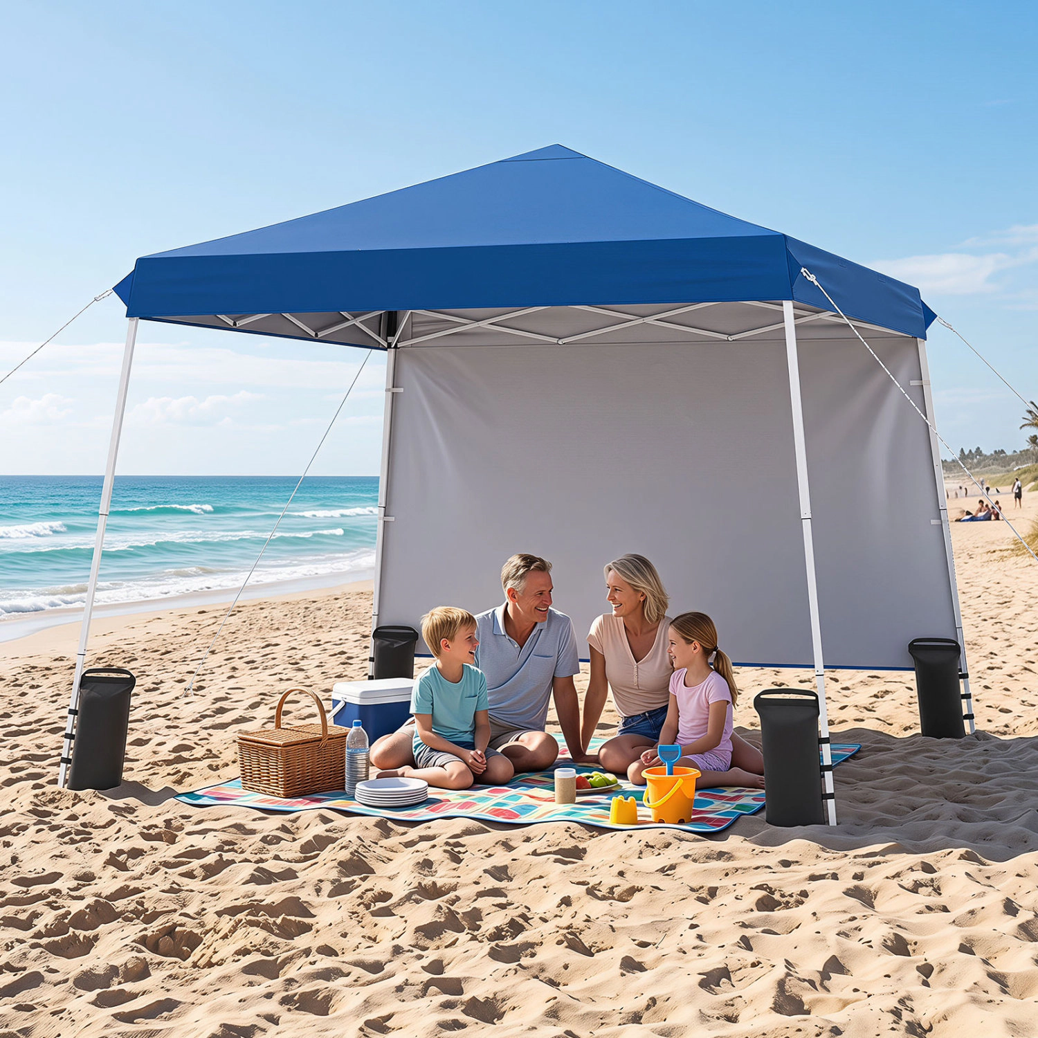 LJG 9 ft x Pop up Canopy Tent with 8 Ground Stakes 4 Wind Ropes and Carry Bag for Outdoor Party