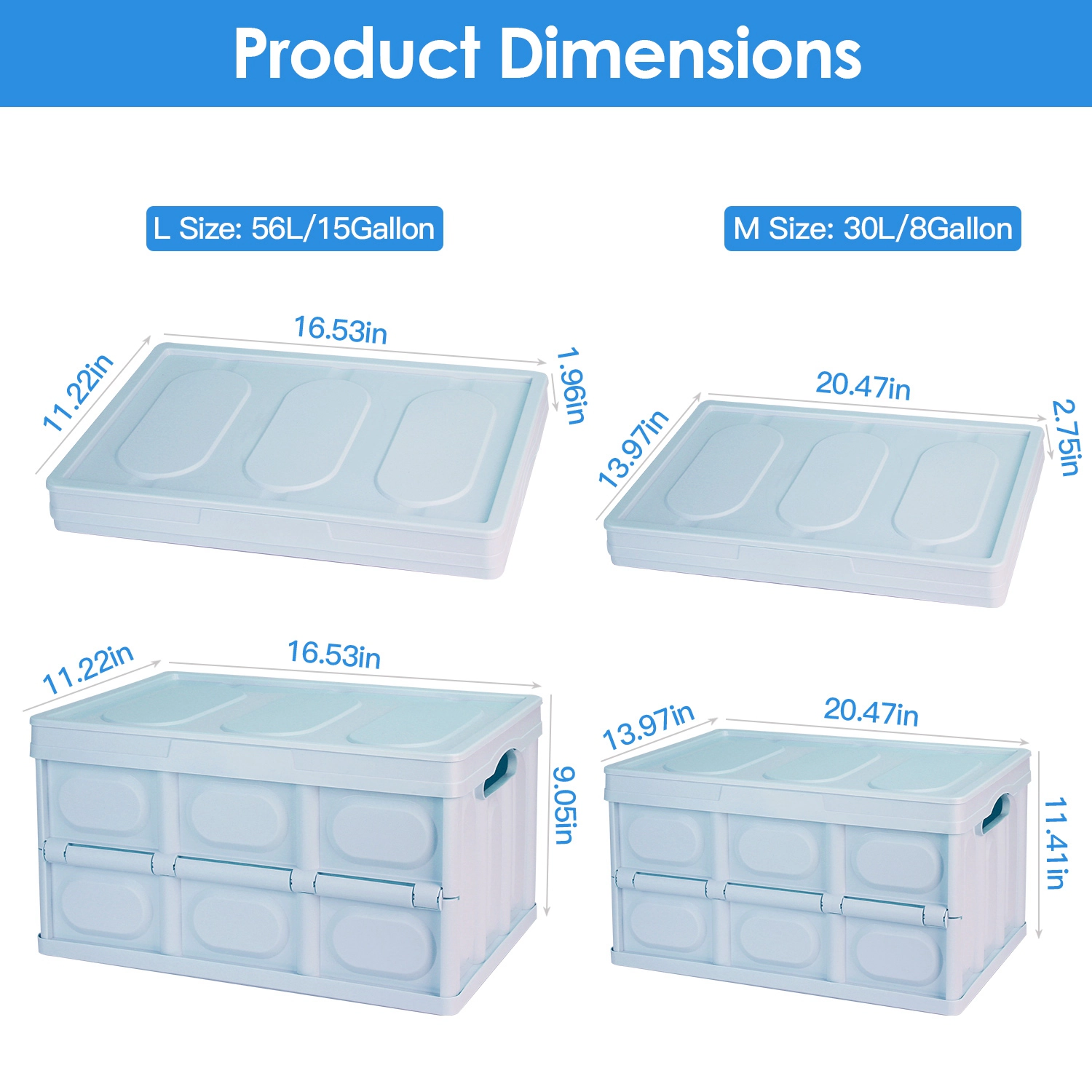GBruno 2-Pc Collapsible Storage Bins With Lids