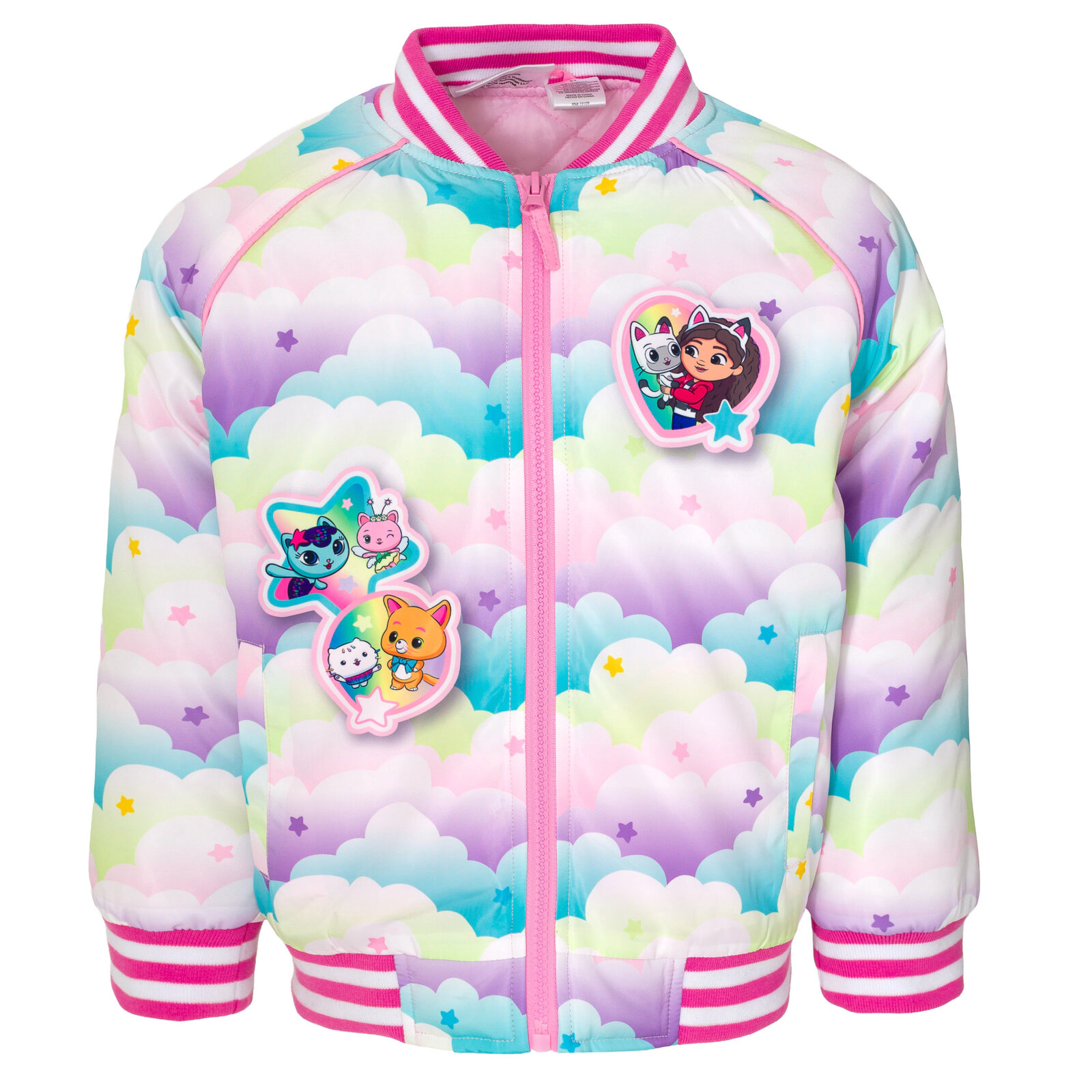 Dreamworks Gabby's Dollhouse Girls' Zip-Up Bomber Jacket