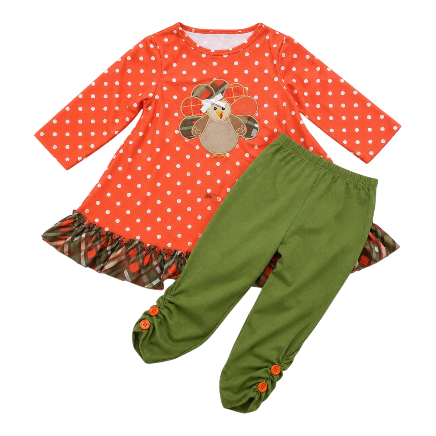 Laurenza's Baby Toddler Girls Thanksgiving Turkey Set