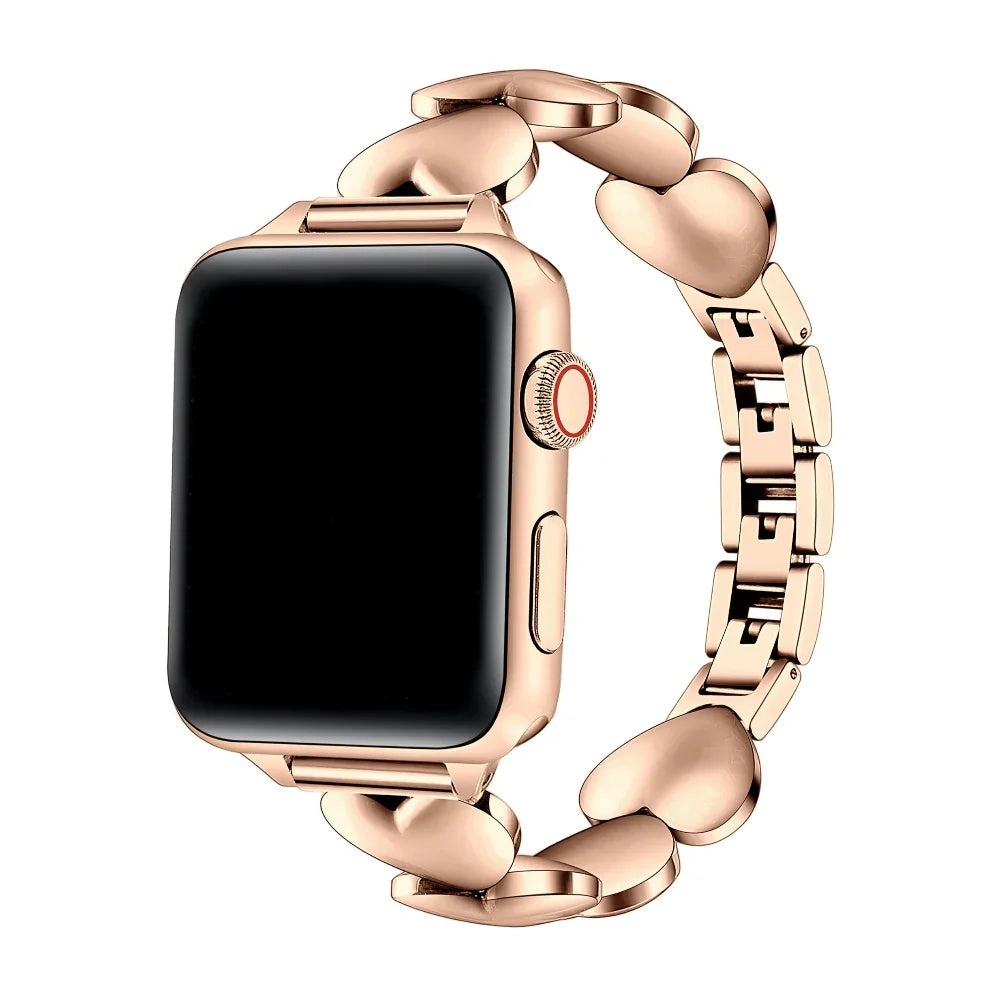 Posh Tech Womens Aphrodite Heart Stainless Steel Band for Apple Watch