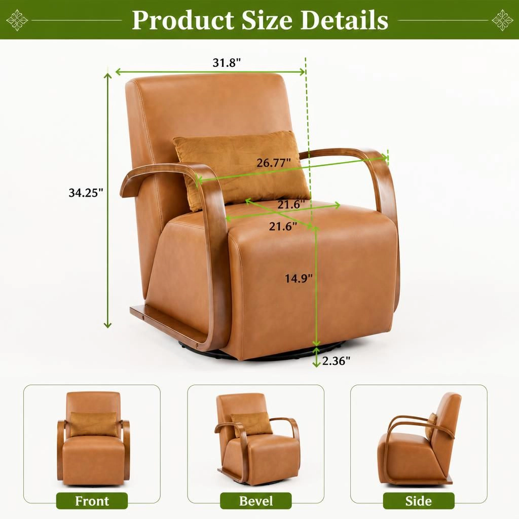 GOODSILO Bent Wood Frame Upholstered Accent Chair