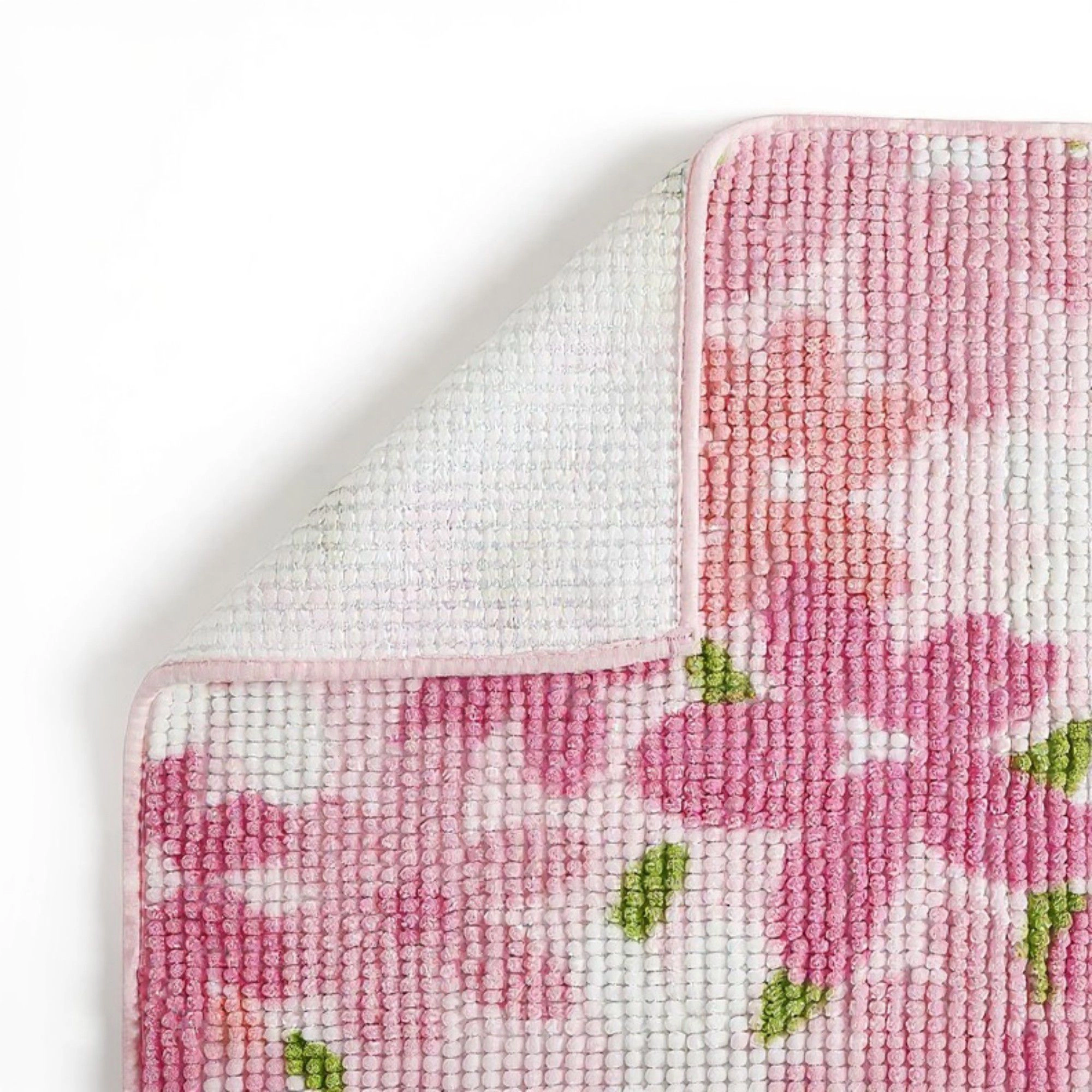 Alilang Unisex Plush Absorbent Bathroom Floor Mat with Floral Pattern Soft Textured Bath Rug for Tub Shower and Sink Are