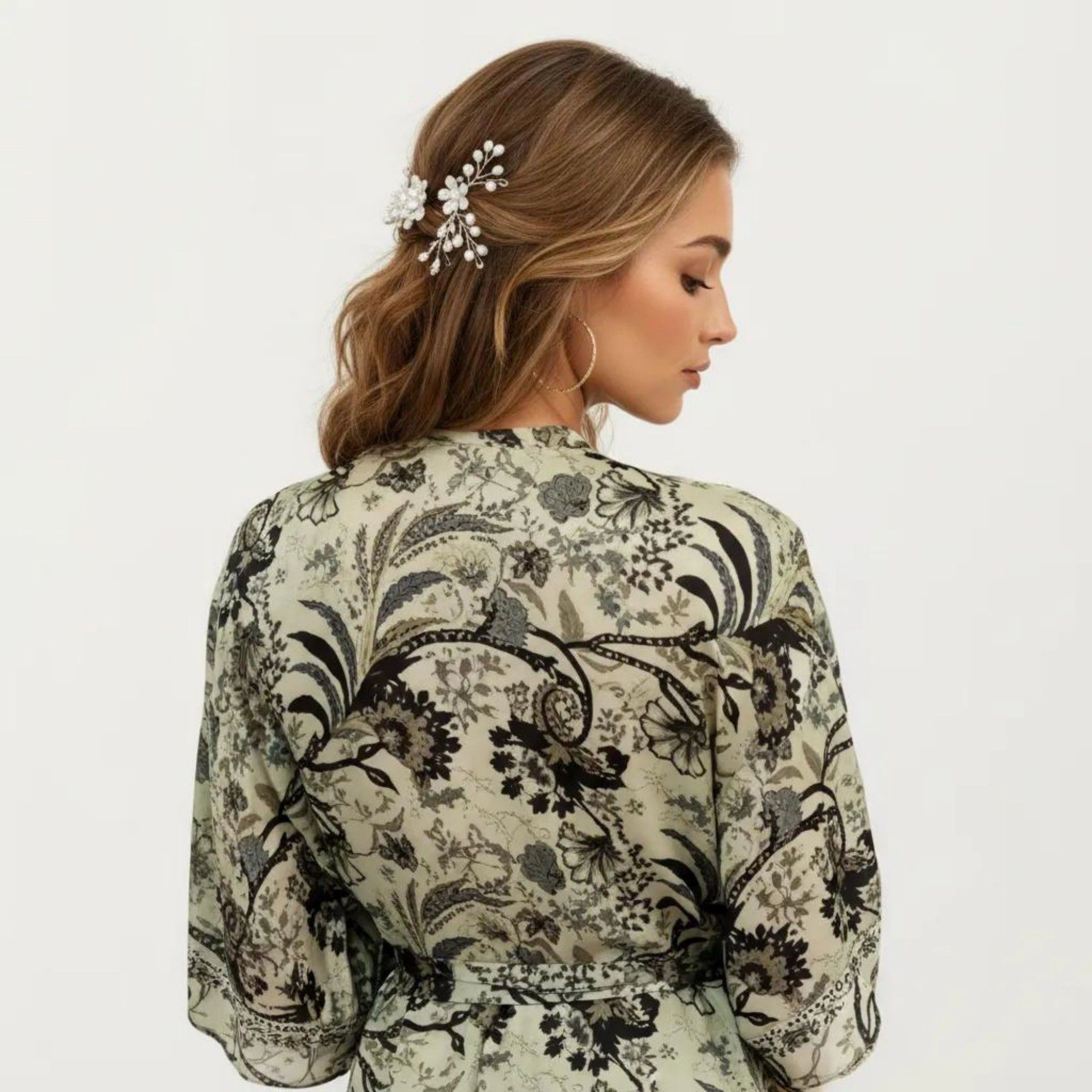 Anna-Kaci Women's Floral Paisley Maxi Dress with Long Sleeves Adjustable Waist Tie and Flowing Relaxed Fit