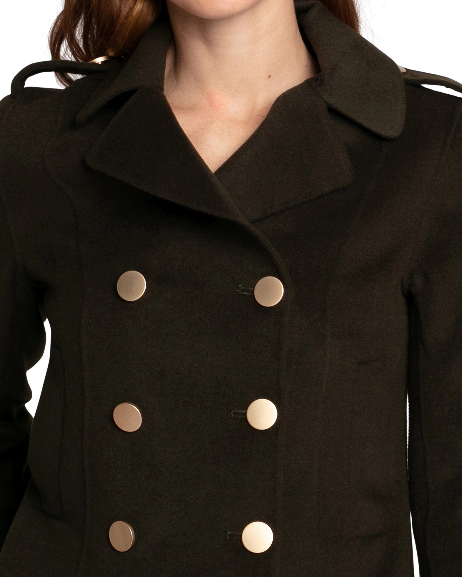 Belle & Bloom Womens Love Me Now Wool Blend Military Style Coat