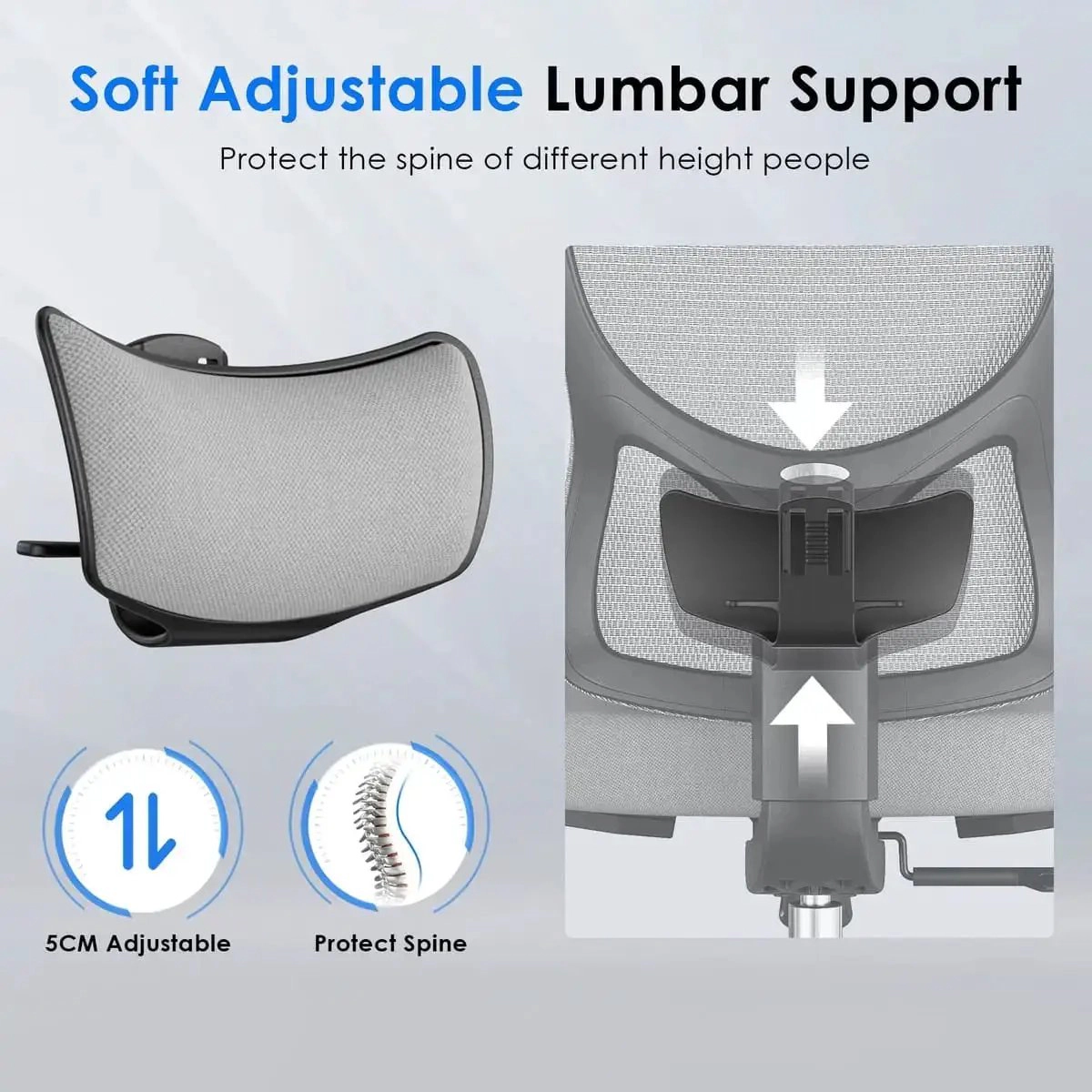 Platinum-Level Office Chairs Ergonomic Mesh Office Chair with Adjustable Lumbar Support and