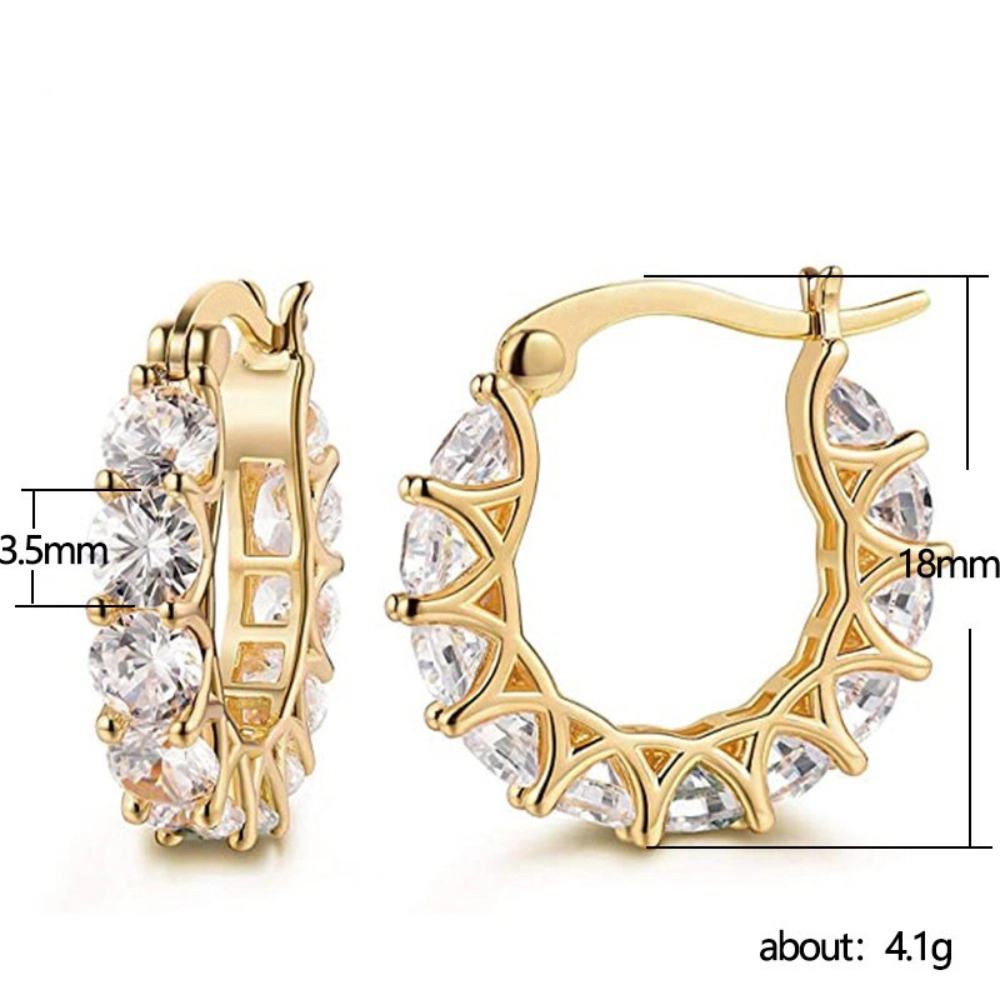 Exquisite Unique Multi-Color Cubic Zirconia Inlaid Hoop Earrings