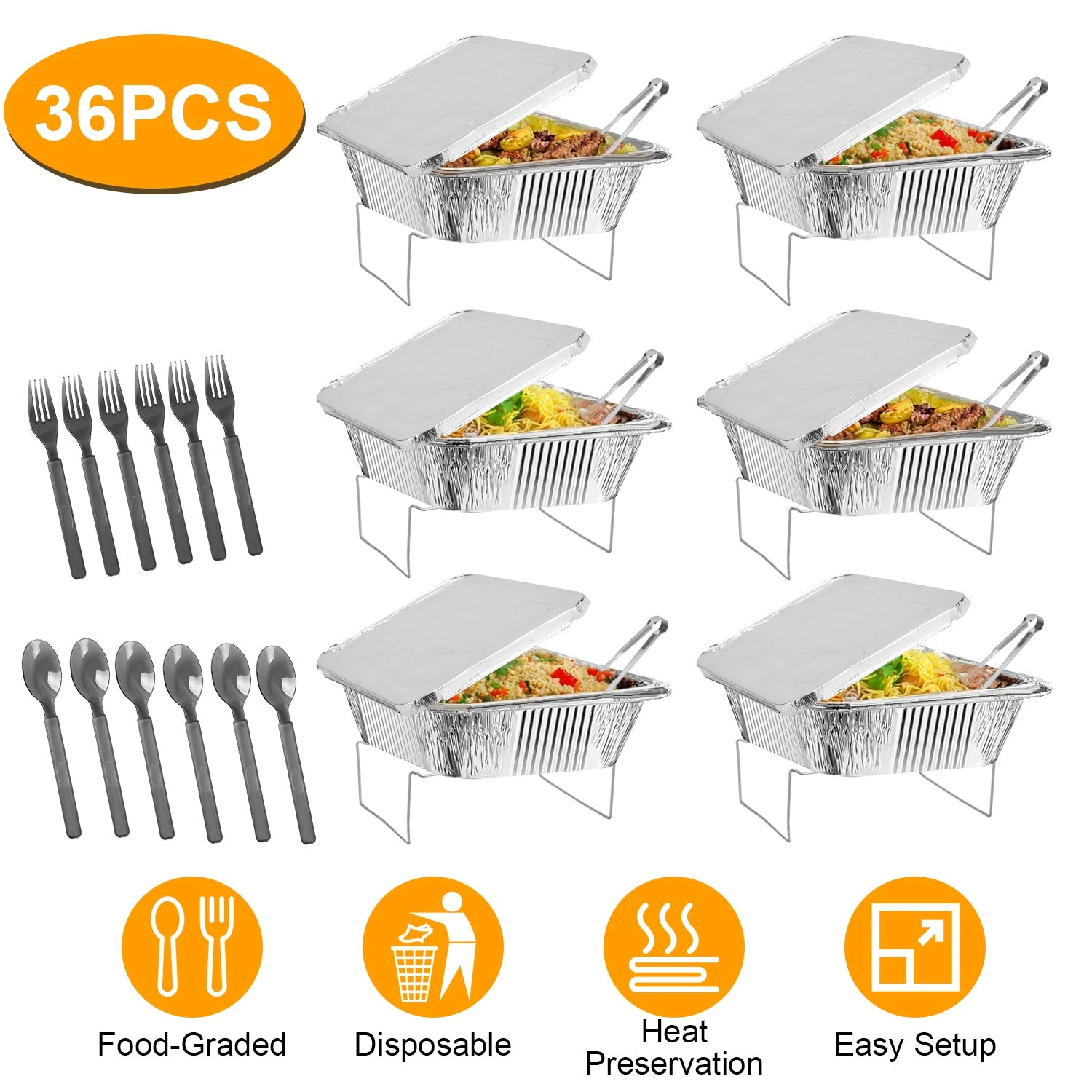 GBruno 6-Piece Disposable Chafing Dish Buffet Set