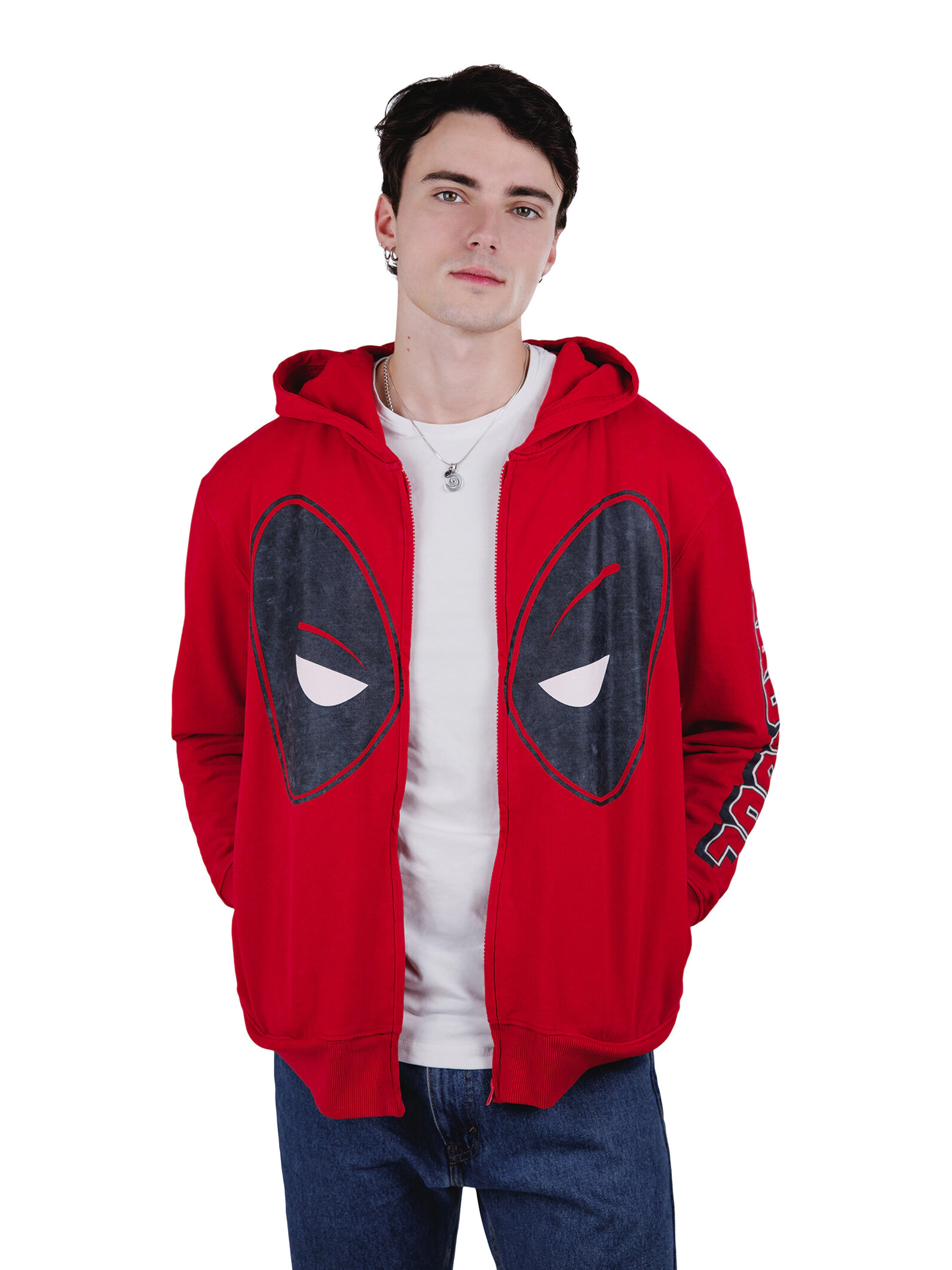 Marvel Deadpool Men's and Wolverine Fleece Zip Up Hoodie