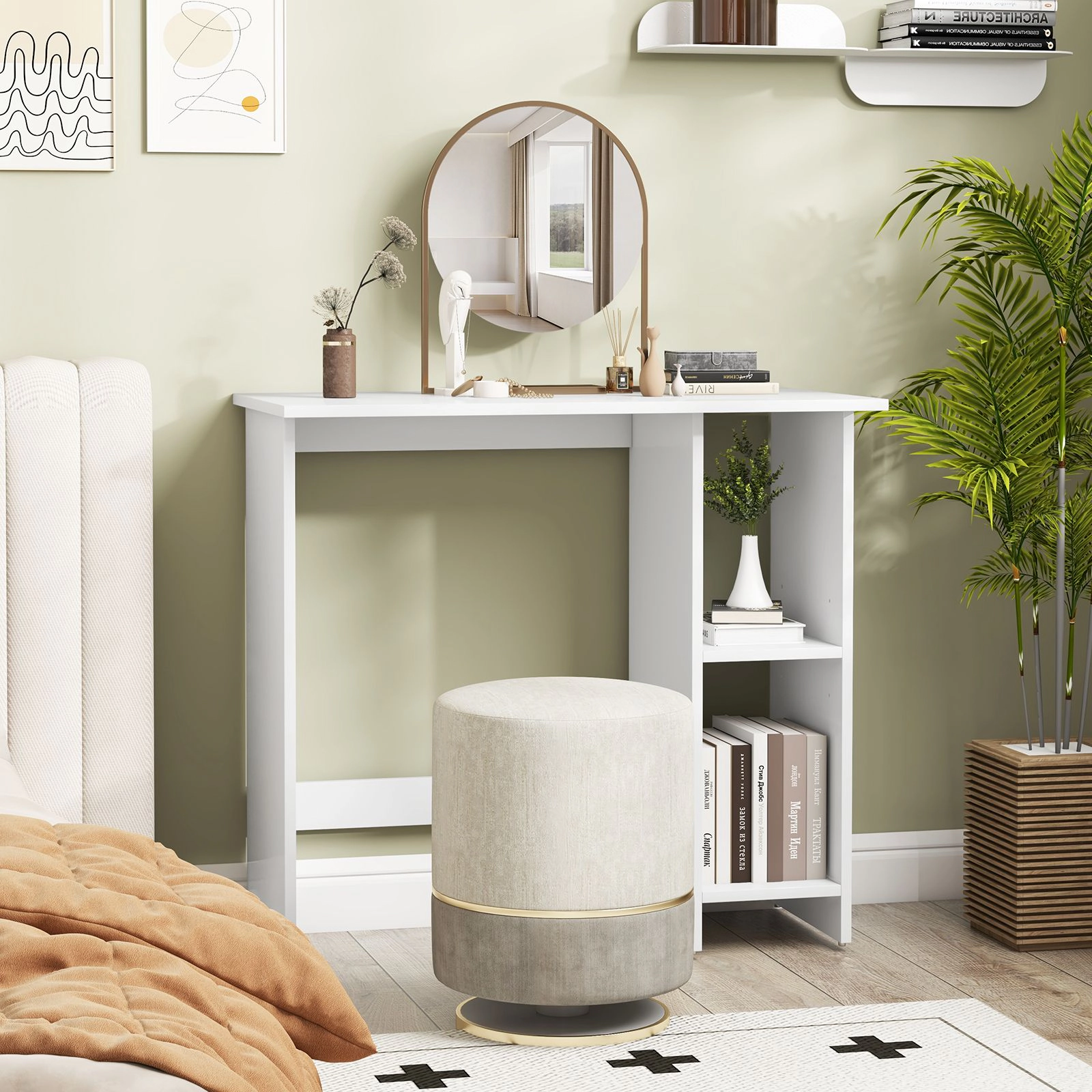 SlickBlue Compact Computer Desk with Adjustable Shelf