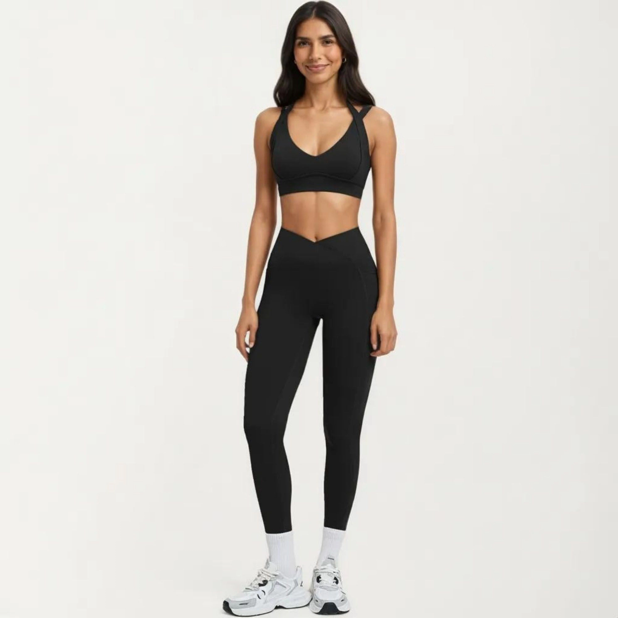 Anna-Kaci Active Women's High Waist Crossover Workout Leggings Stretch Athletic Yoga Pants with Side Pocket