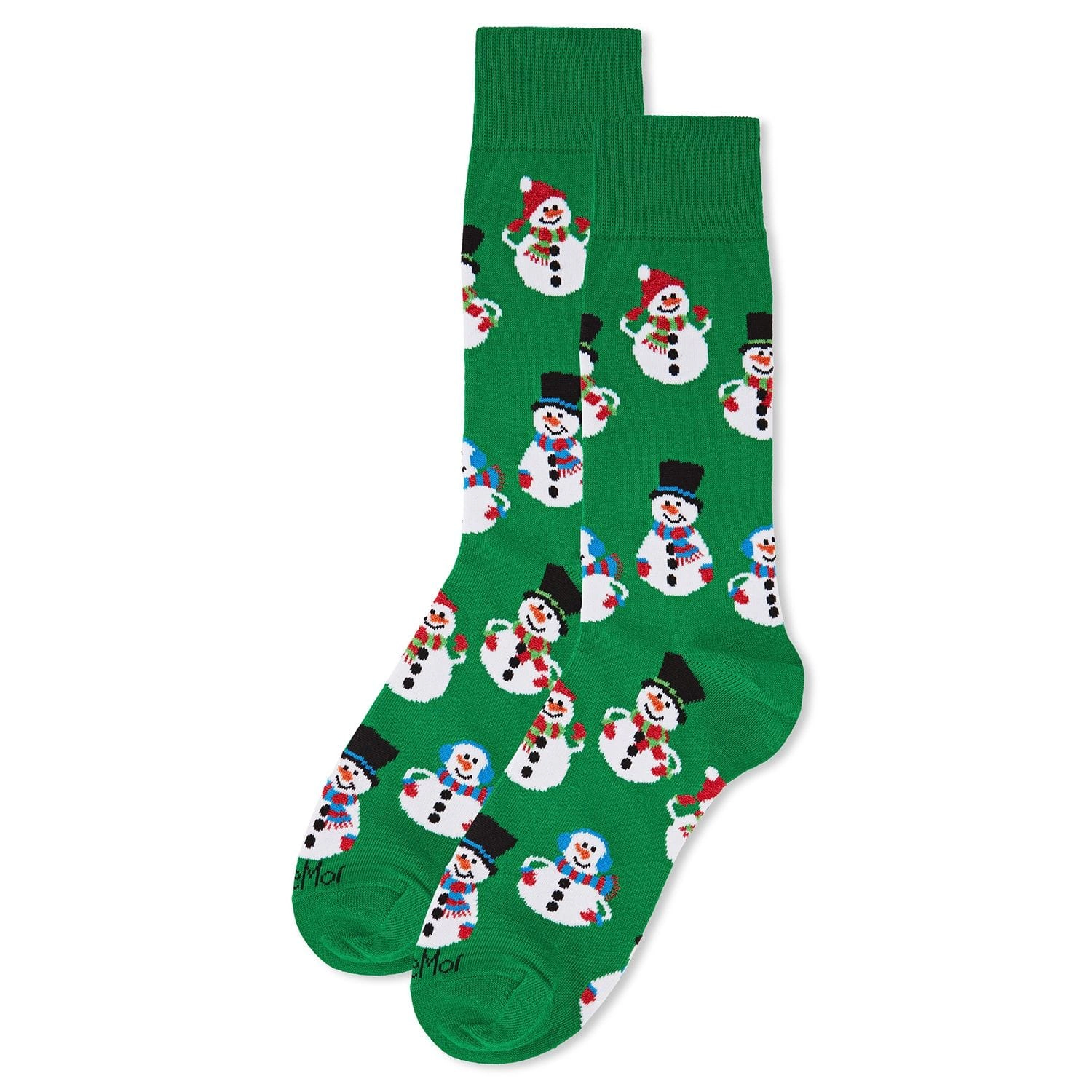 Memoi Men's Jolly Holiday Happy Snowmen Novelty Crew Socks