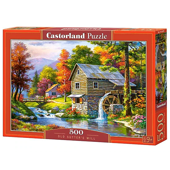CASTORLAND 500 Piece Jigsaw Puzzle, Old Sutter’s Mill, Charming Nook, Pond, Countryside, B-52691