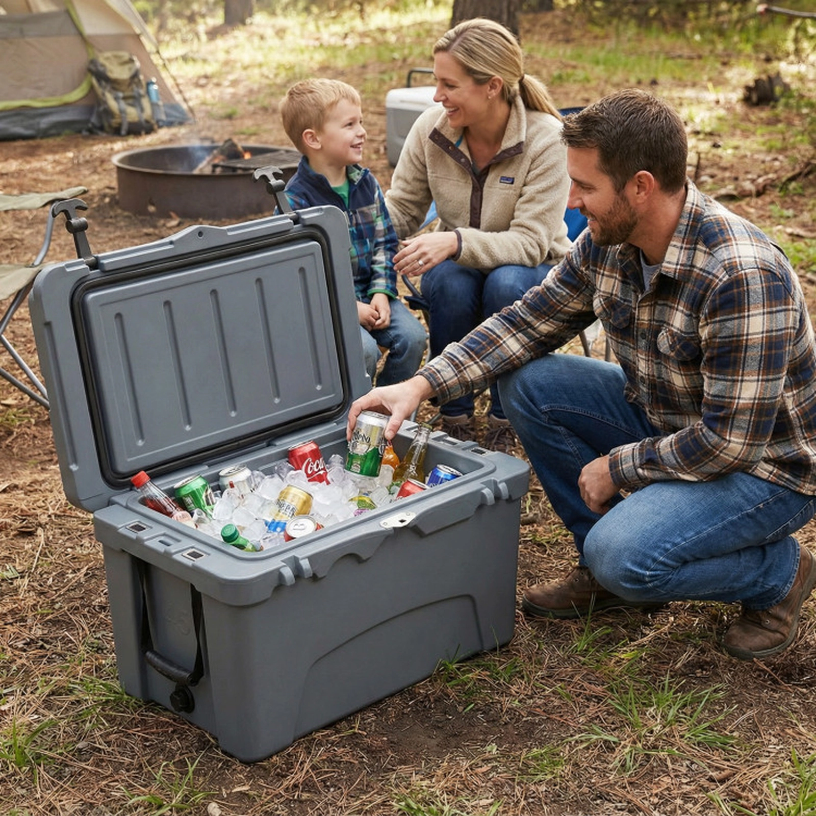 SUGIFT 45-Quart Gray Hard Side Cooler with 6-Day Ice Retention 27-in W 16.5-in D 16.5-in H 440-lb Lid Capacity