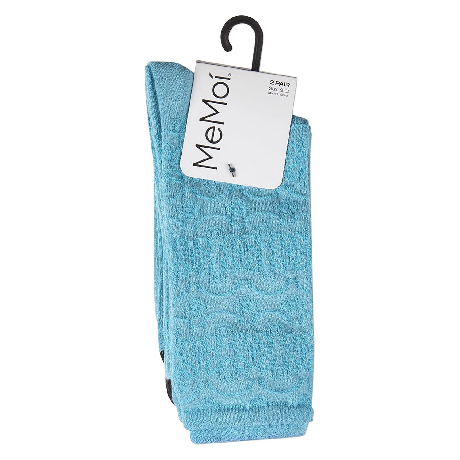 MeMoi Women's 2 Pair Pack Overlapping Circles Crew Socks