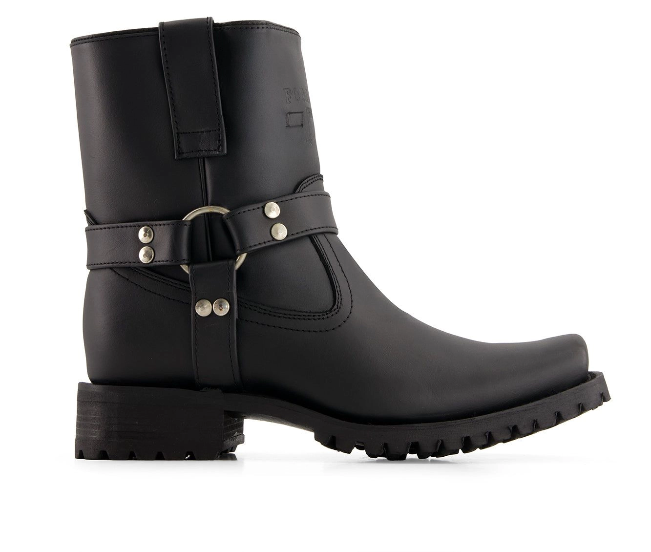 Forastero Mens Leather Biker Boots With Zipper Closure