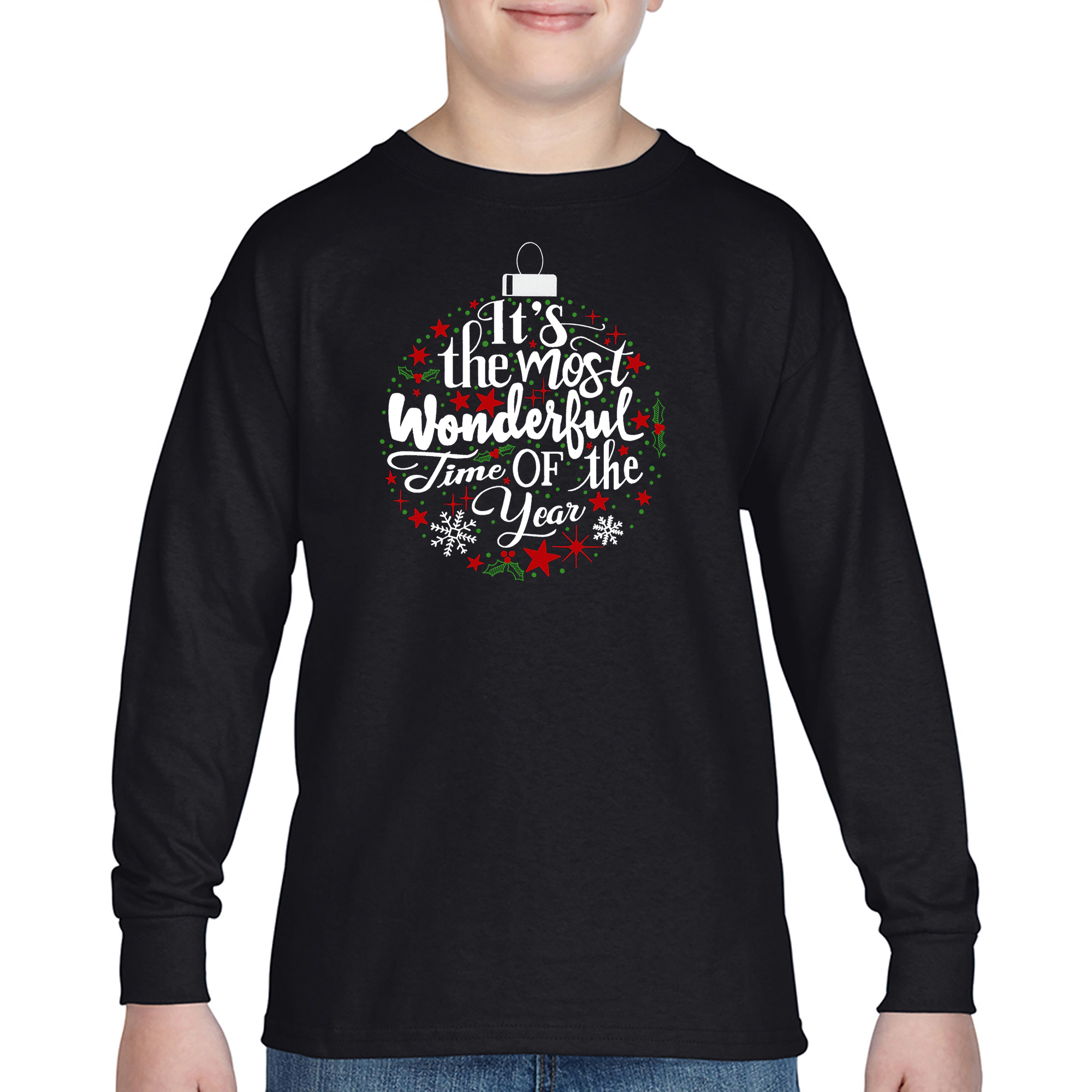 LA Pop Art Boys Long Sleeve T-Shirt - Christmas Ornament
