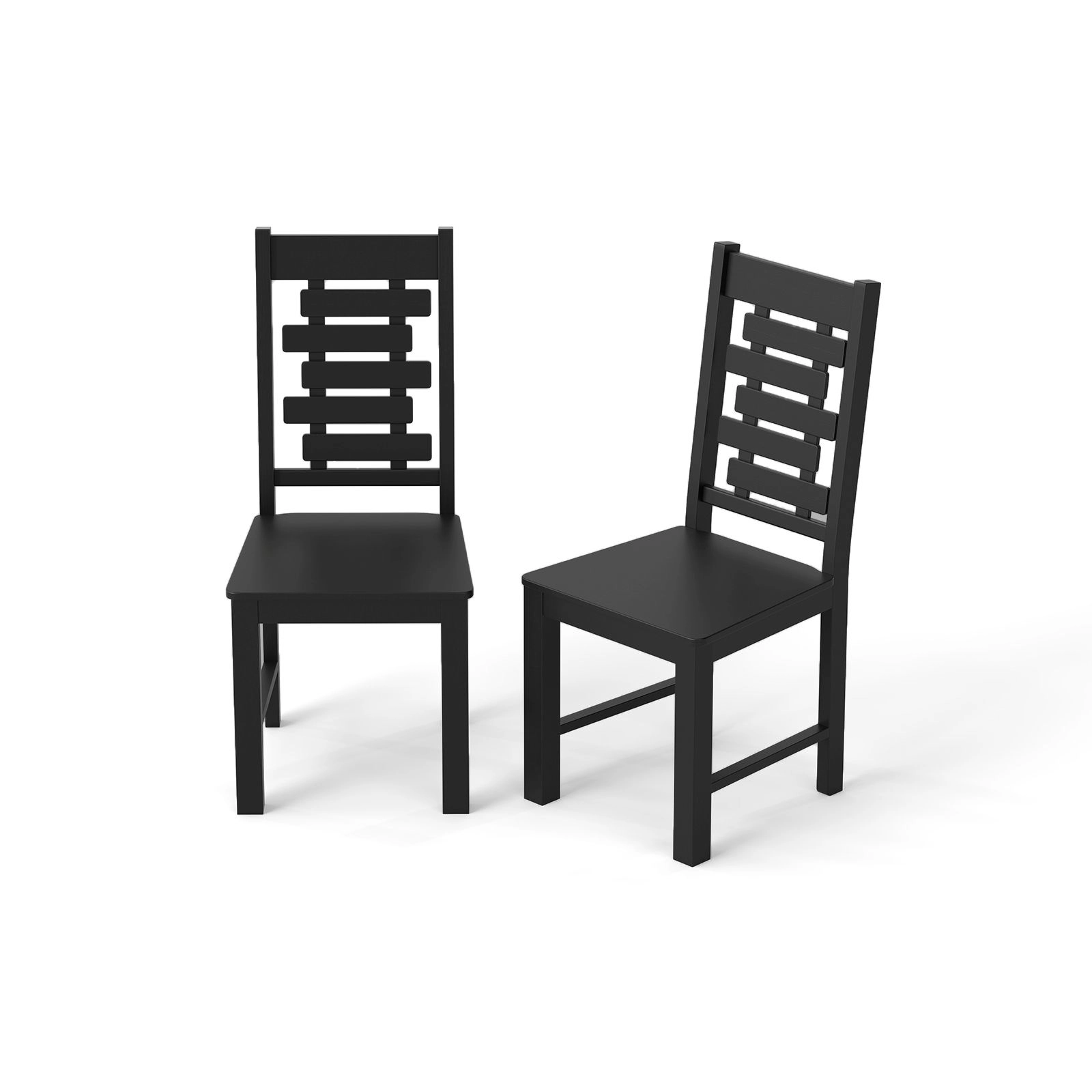 SlickBlue Unisex Set of 2 Rubber Wood Kitchen Chairs with High Back