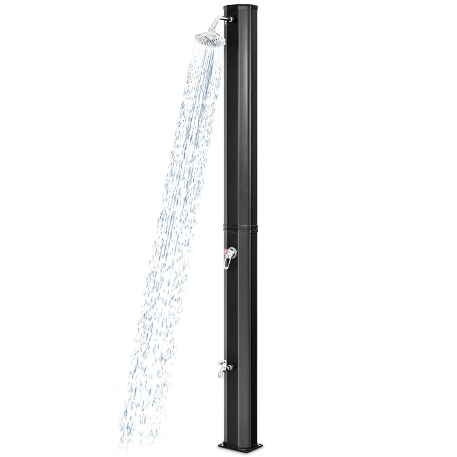 SUGIFT 7.2-ft Adjustable Outdoor Solar Heating Shower with 9.3-gal PVC Tank and Rotating Shower Head