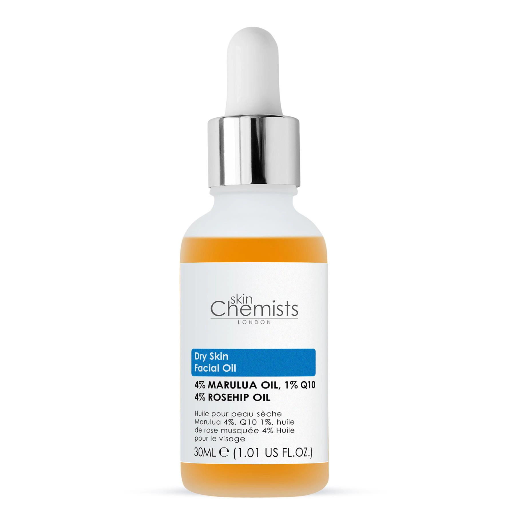 skinChemists AHSC Nourishing Anti-Aging Facial Serum 30ml - Marula 4% Q10 1% Rosehip 4% - for Dry Skin