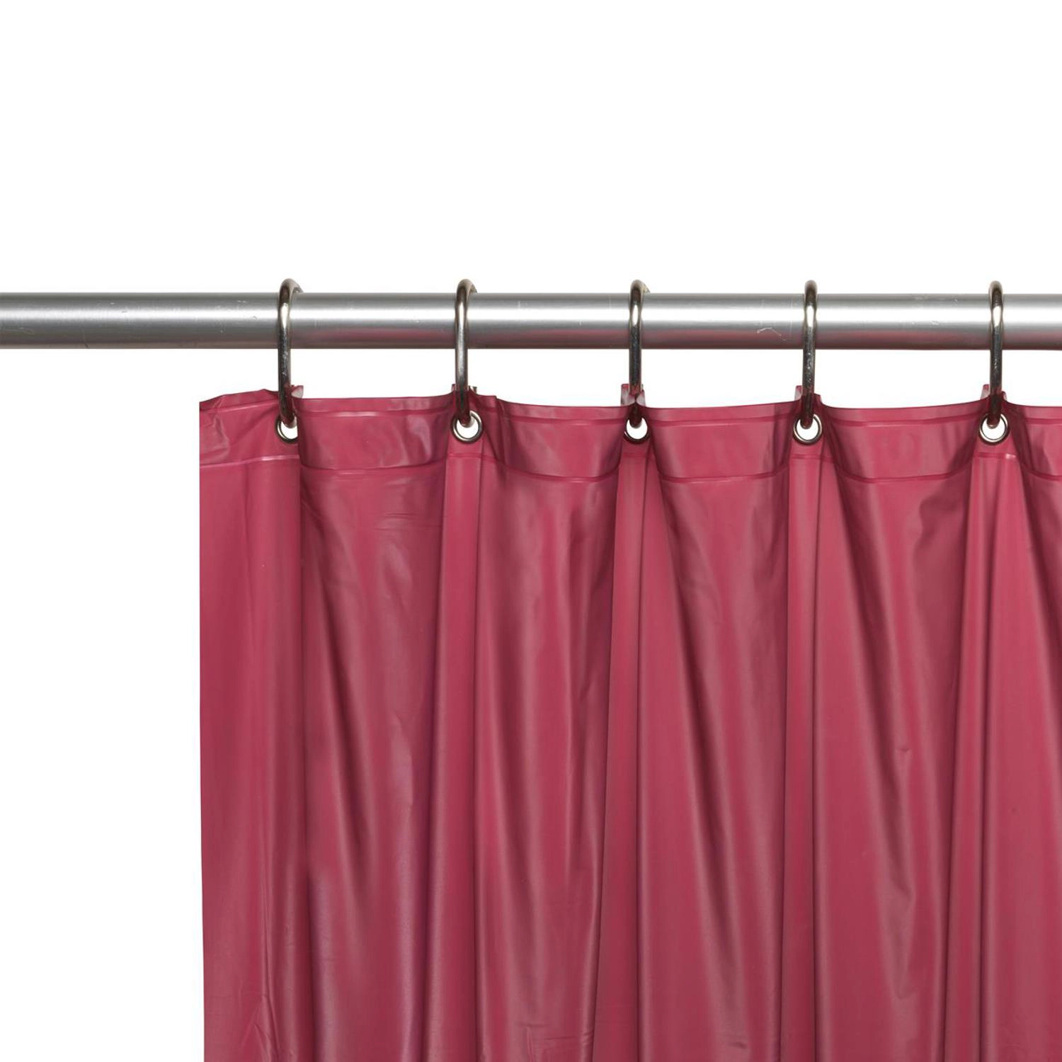 Carnation Home Fashions Hotel Collection 8 Gauge Vinyl Shower Liner with Magnets and Metal Grommets 72"x72" Burgundy