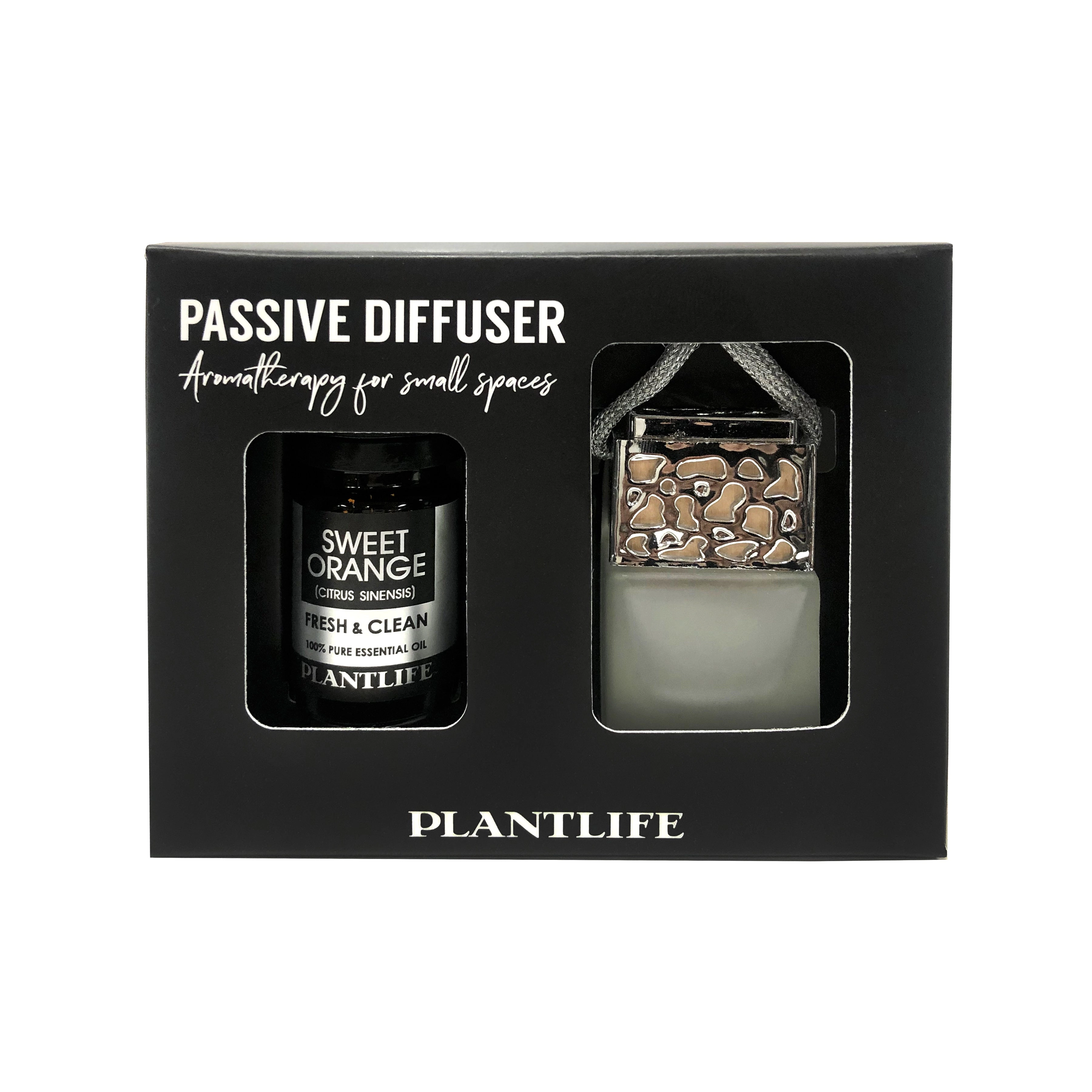 Plantlife Silver Hanging Passive Diffuser Set with Sweet Orange Essential Oil
