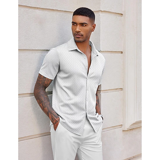COOFANDY Men's Regular Fit Short Sleeve Camp Shirt