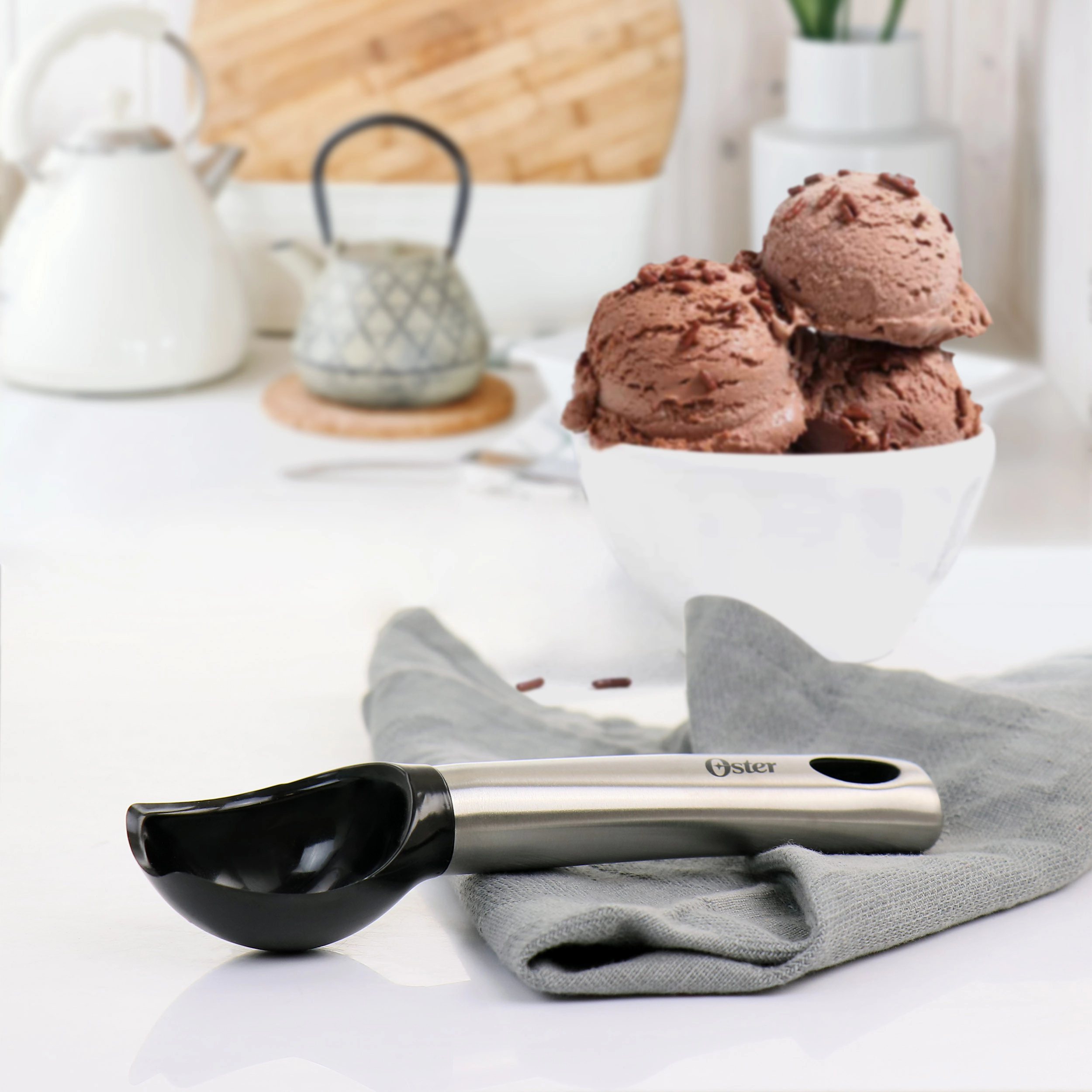 Oster Baldwyn Stainless Steel and Plastic Ice Cream Scoop