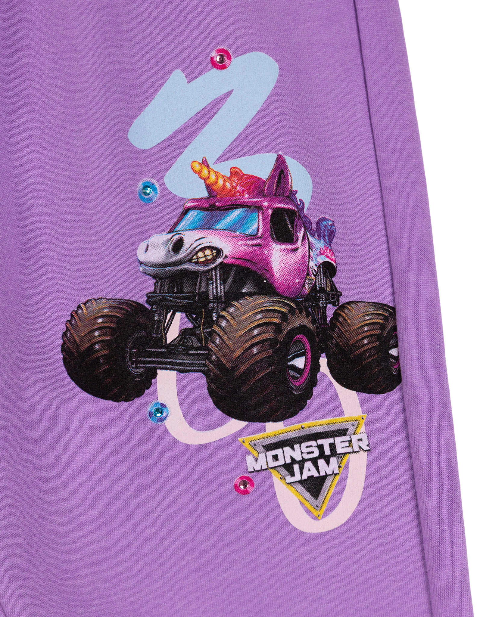 Monster Jam Sparkle Smash Girls' 2-Piece Fleece Sweatshirt and Pants Set