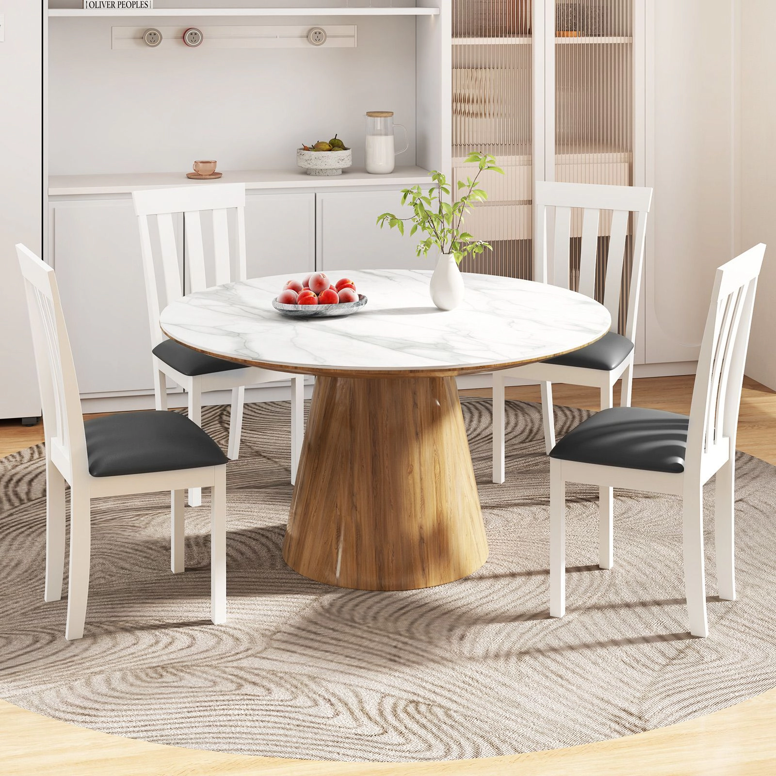 SlickBlue Set of 2 Rubber Wood Dining Chairs with Padded Seat