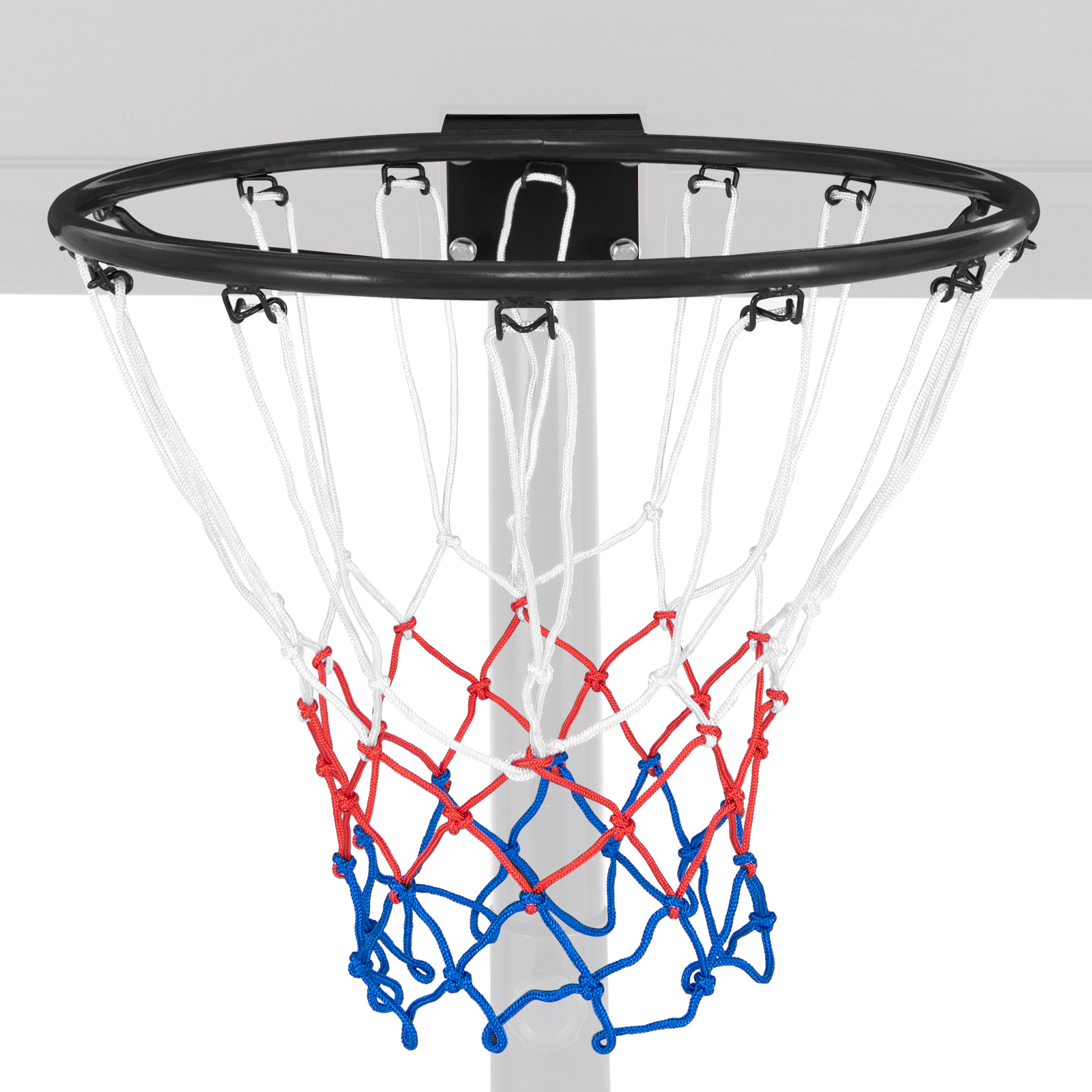 SUGIFT Black 15-in Basketball Rim Goal Replacement with All Weather Net and Mounting Hardware 19.5-in W 16-in D