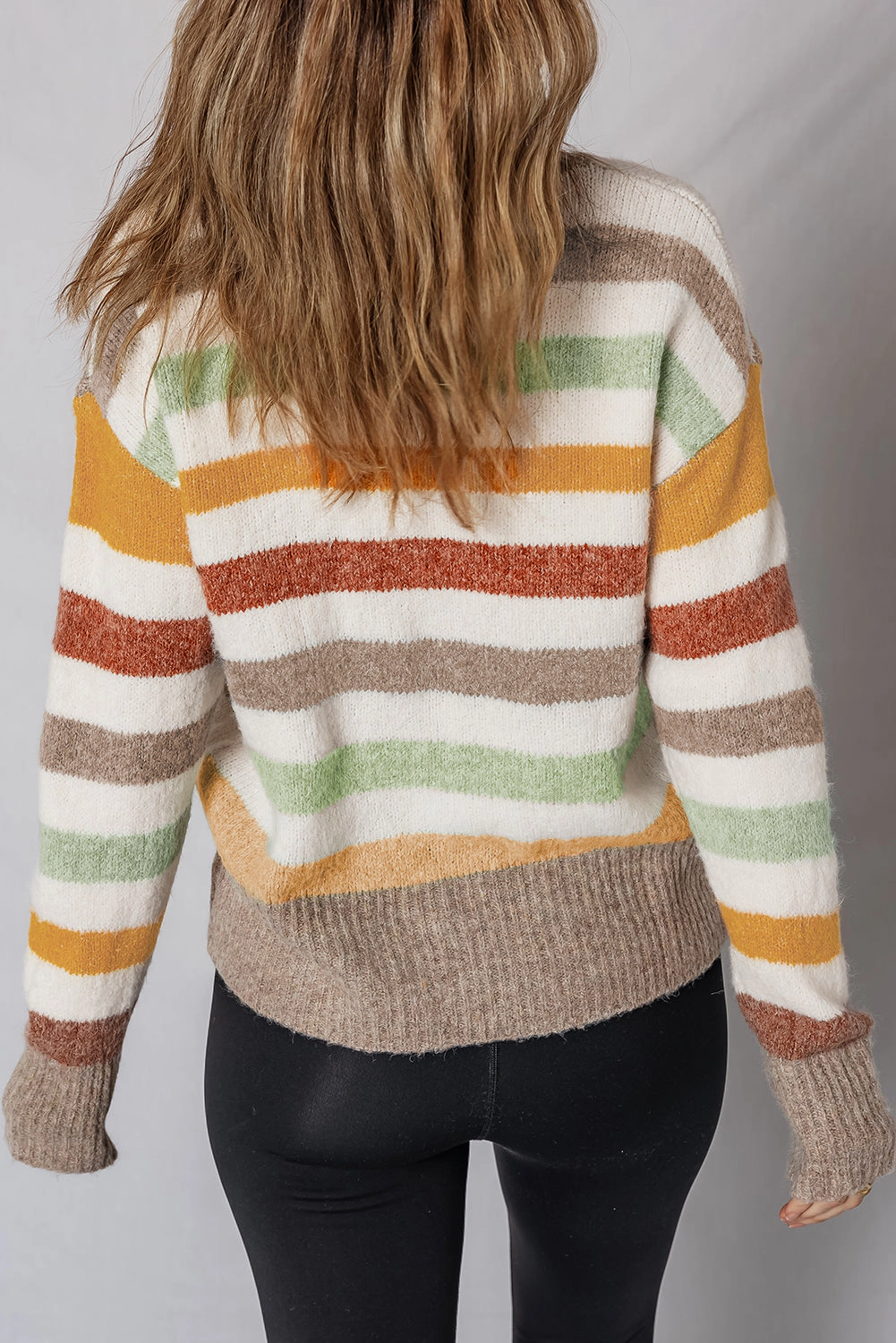 Threaded Pear Women's Vivian Stripe Crew Neck Sweater