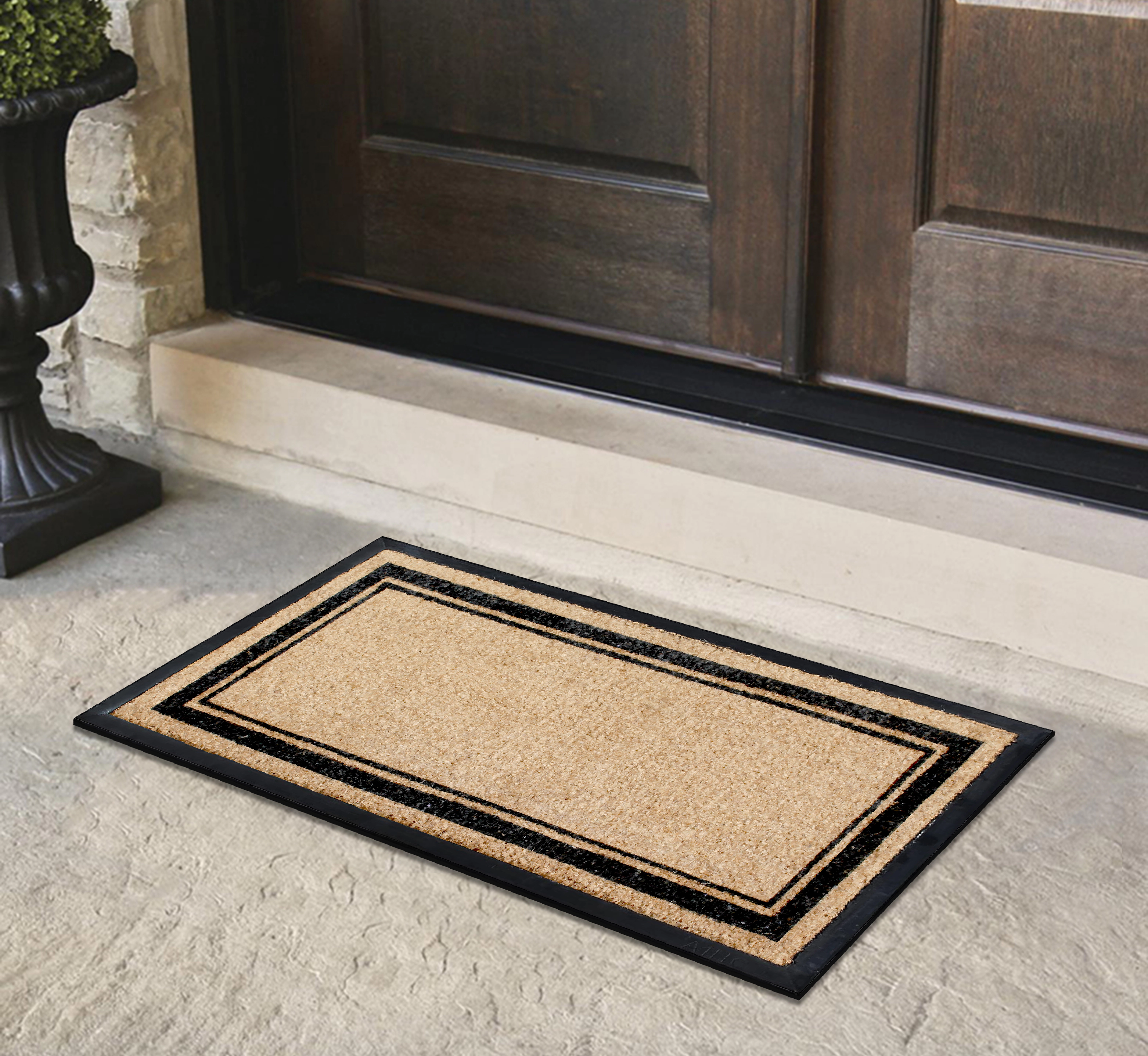 A1HC Coir and Rubber Door Mat 24x48 Inches Heavy Duty Non-Slip Durable Markham Classic Border